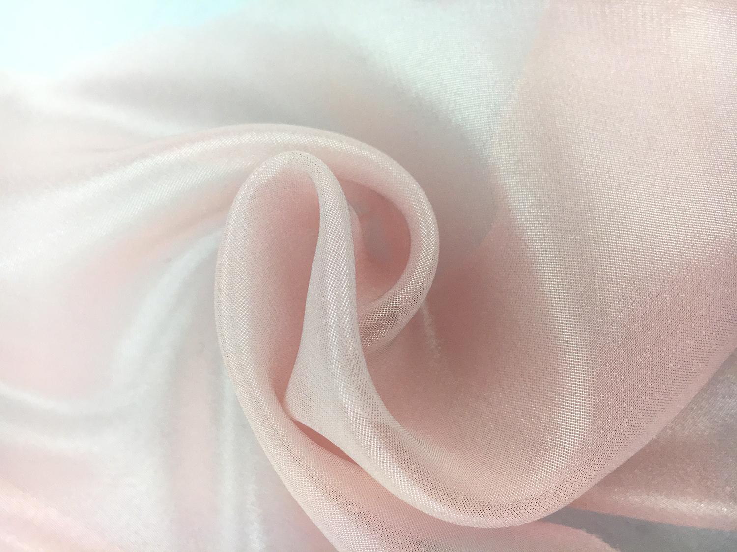 Microfiber Silver Metallic Chiffon in Pale Pink