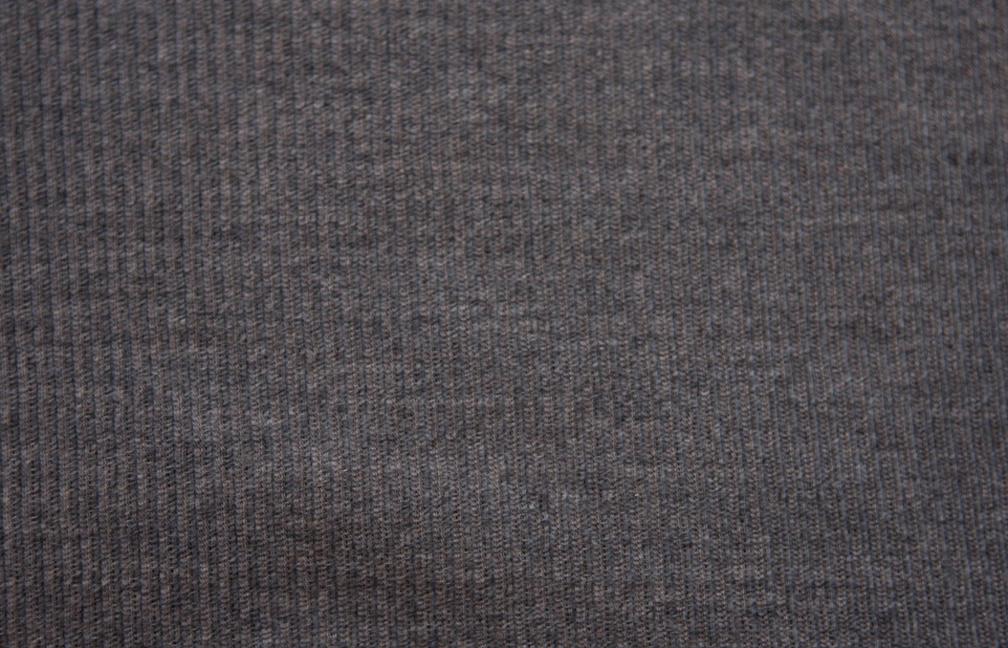 Virgin Wool Rib Knit in Heather Medium Grey0