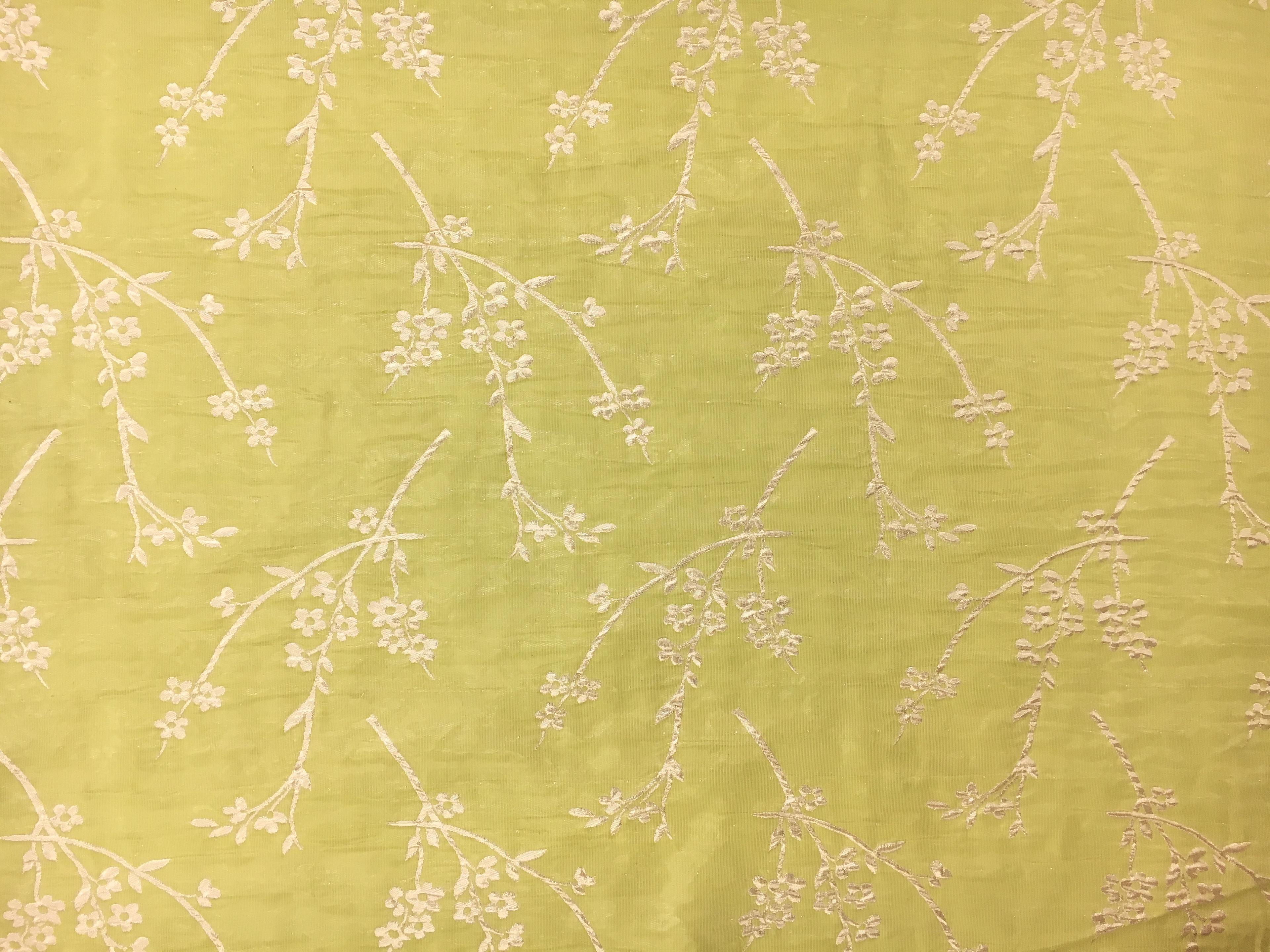 Metallic Double Layer Jacquard with Gold Floral Branches0