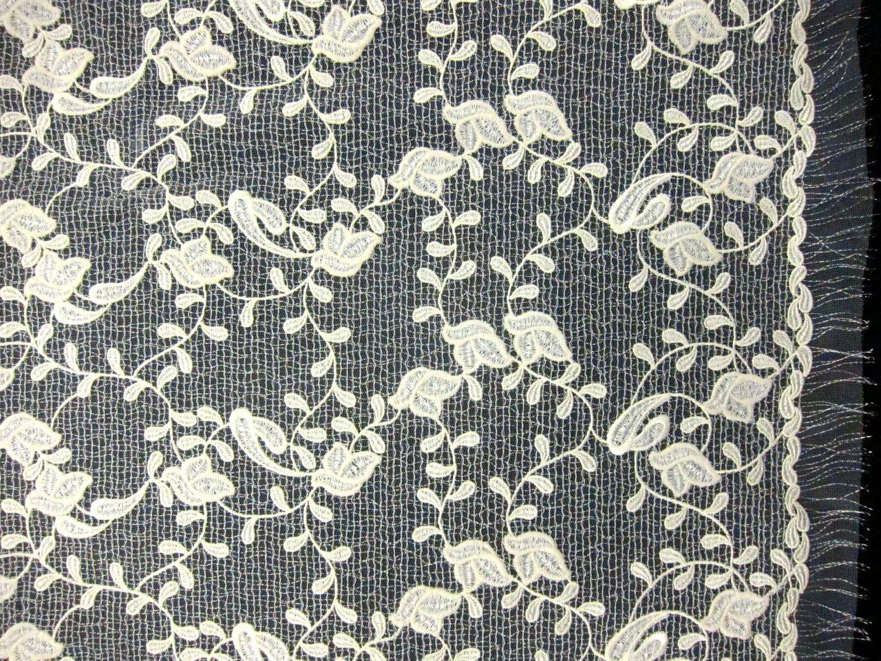 Embroidered Novelty Metallic Tulle0