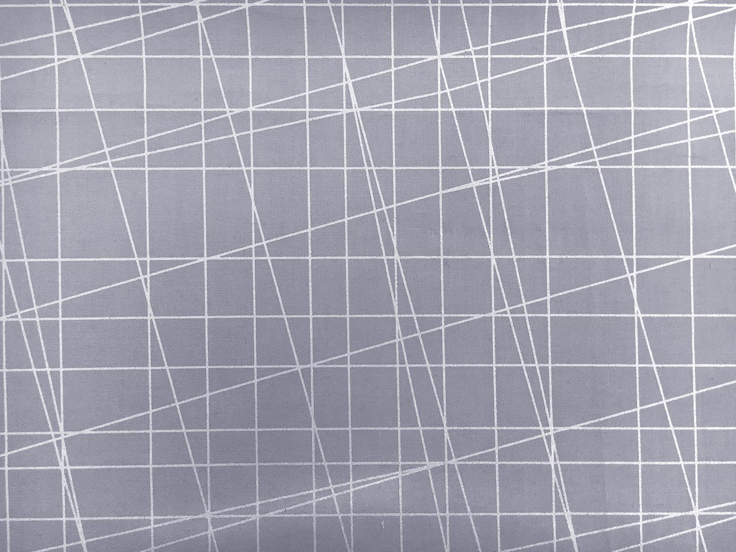 Cotton Broadcloth Metallic Grid Print in Slate0