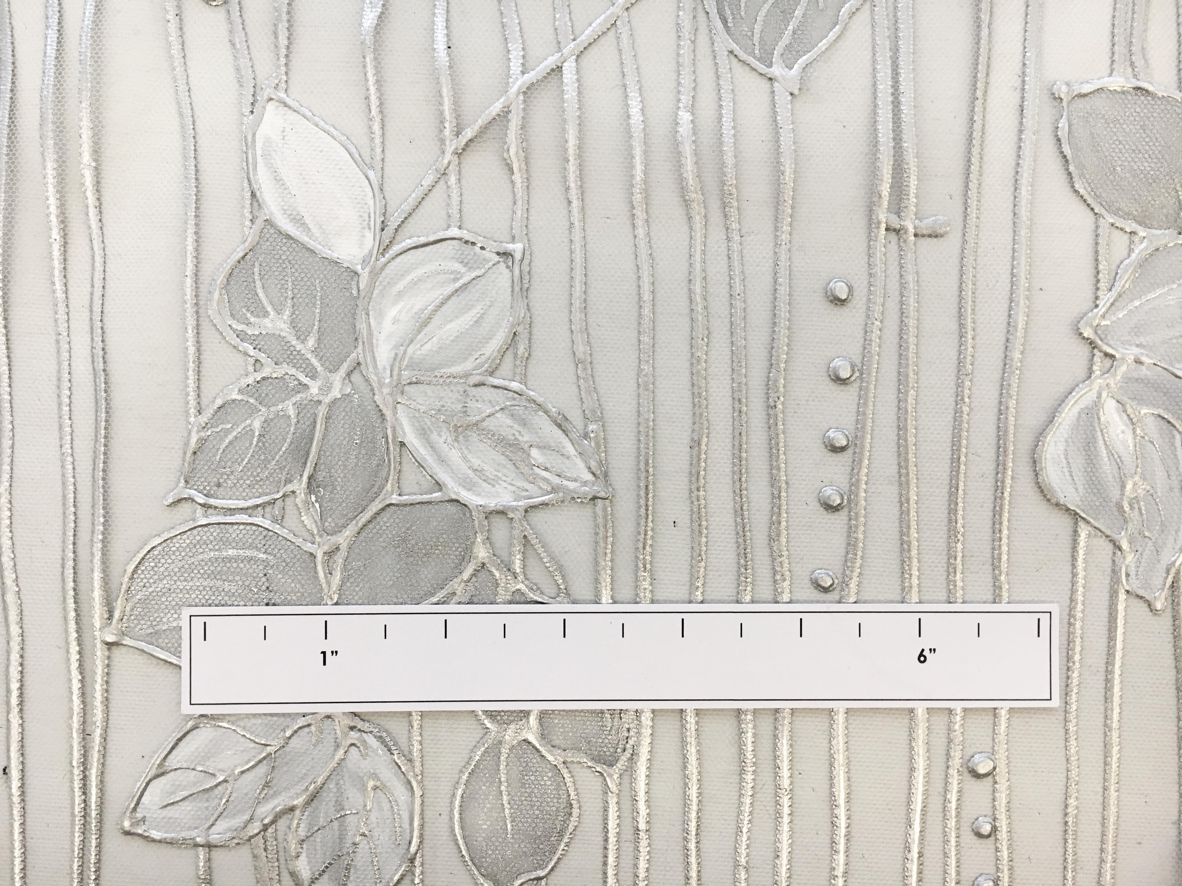 Hand Painted Tulle with Vines 1