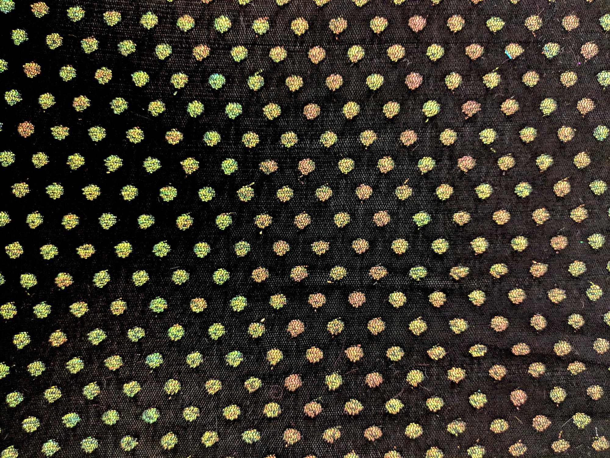 Stretch Metallic Point D'Sprit Net in Black and Opalescent