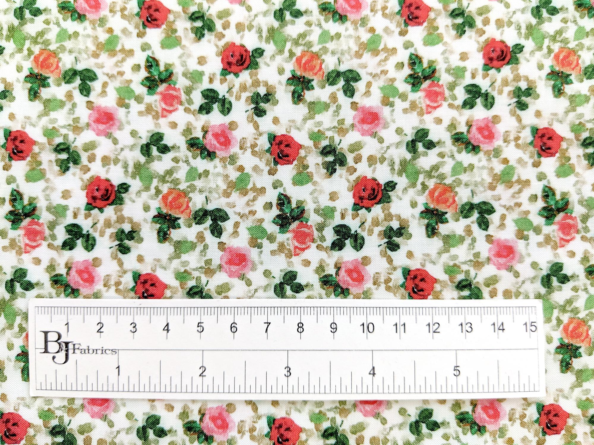 Viscose Print with Small Roses