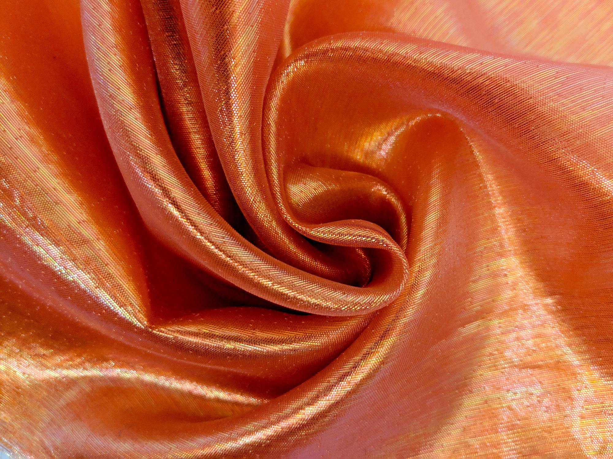 Sheer Opalescent Organza in Orange