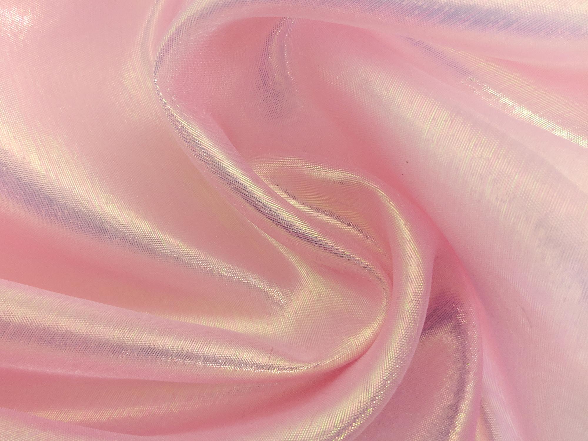 Sheer Opalescent Organza in Pink