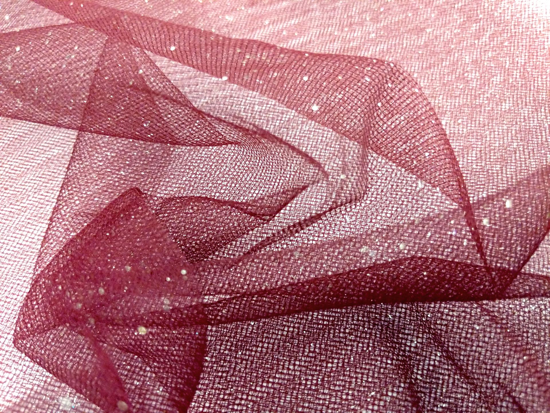 Glitter Tulle in Crimson