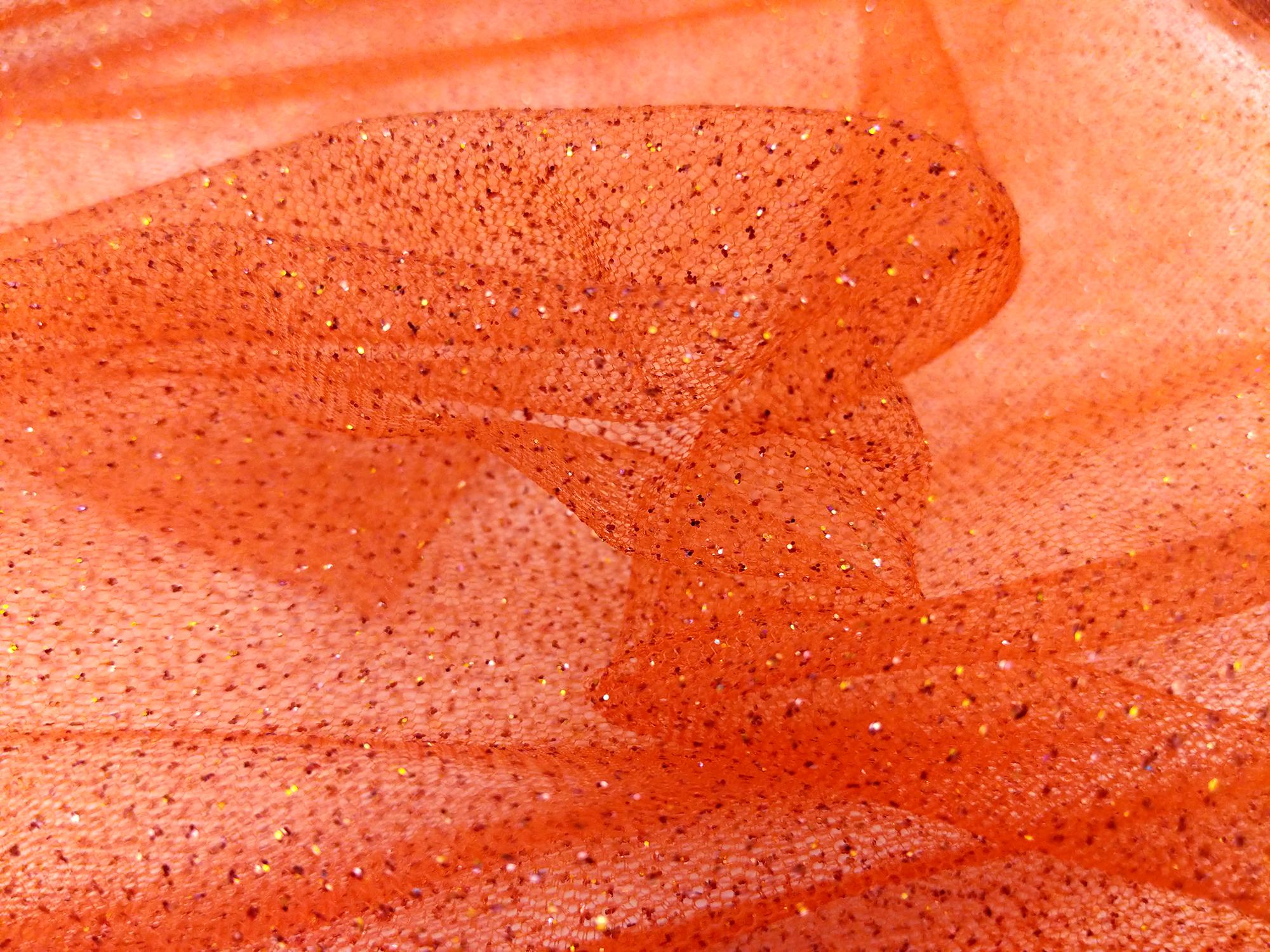 Glitter Tulle In Orange
