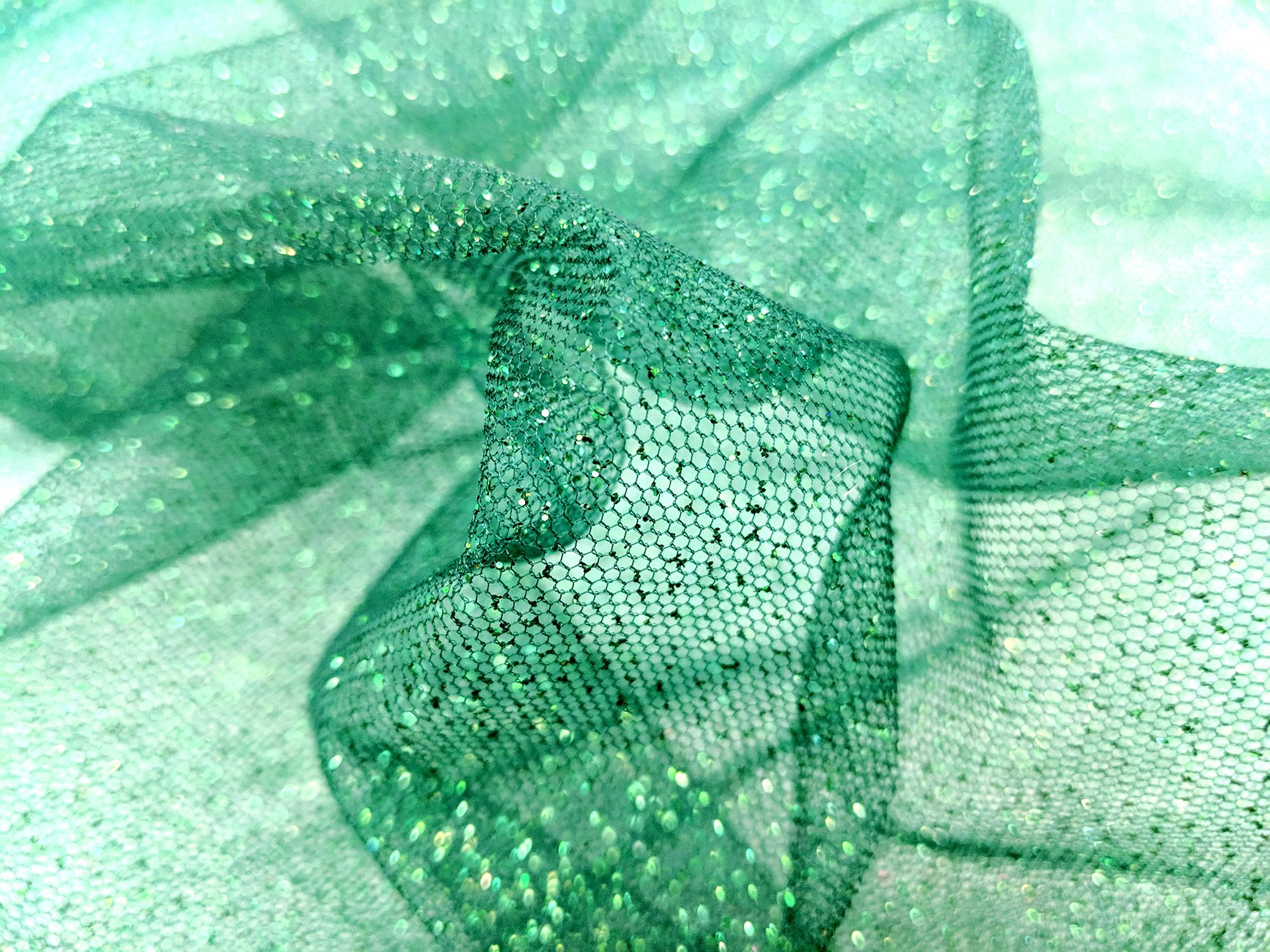 Glitter Tulle In Forrest Green