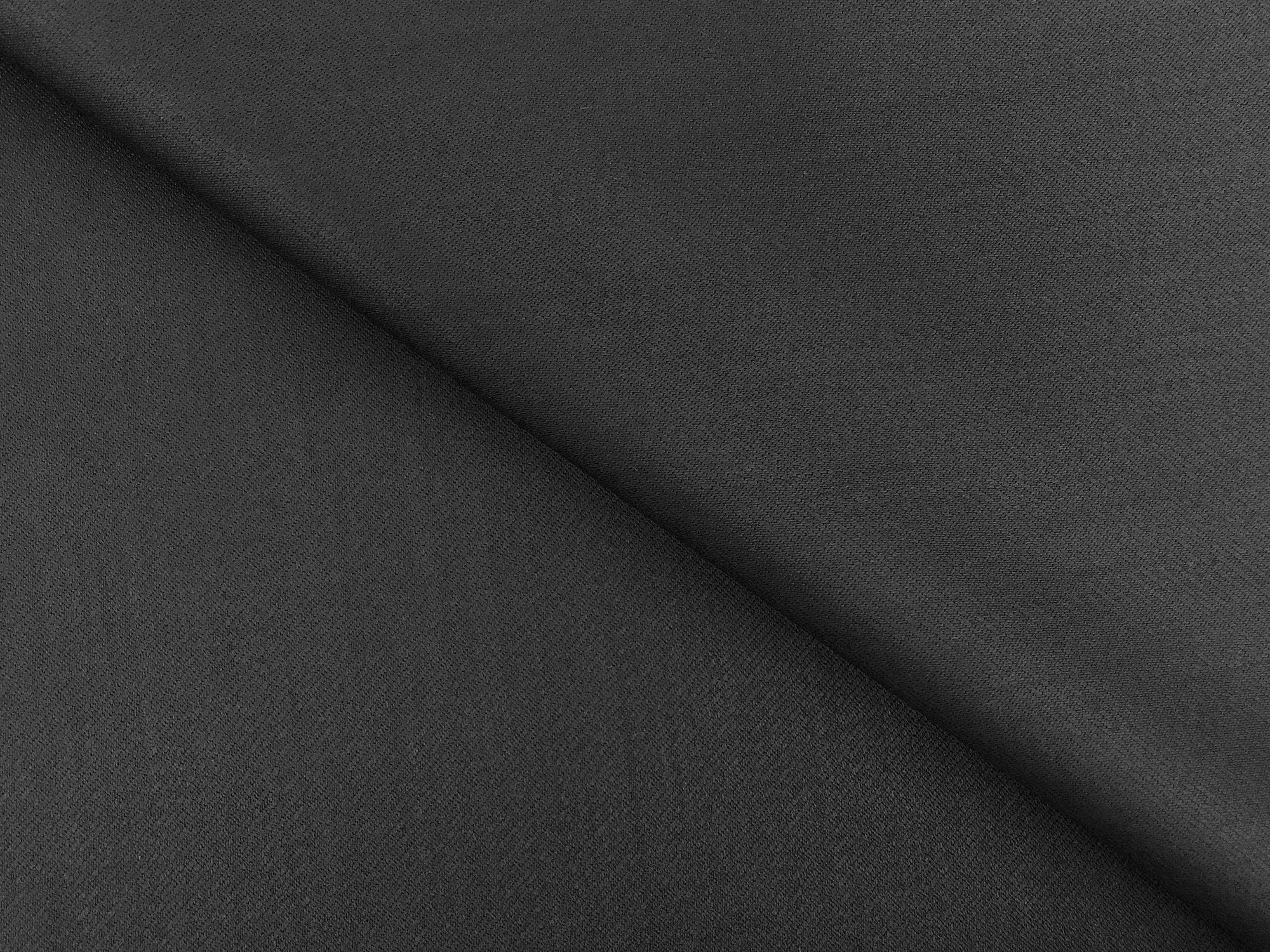 Italian Wool Satin Faille in Black