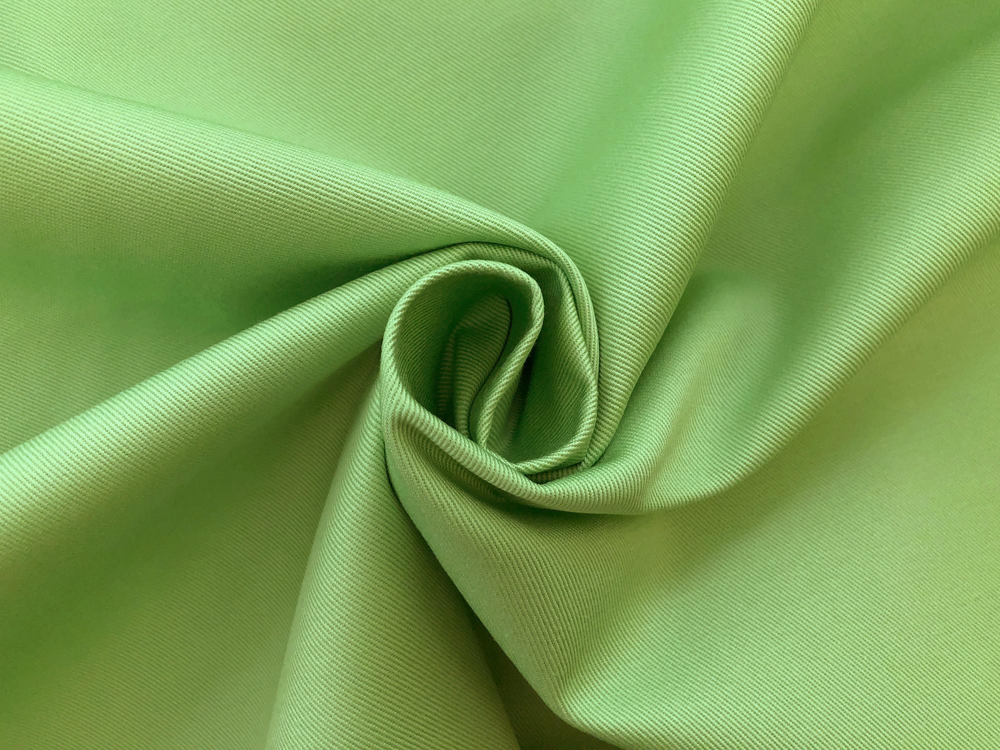 Polyester & Cotton Twill in Green Apple