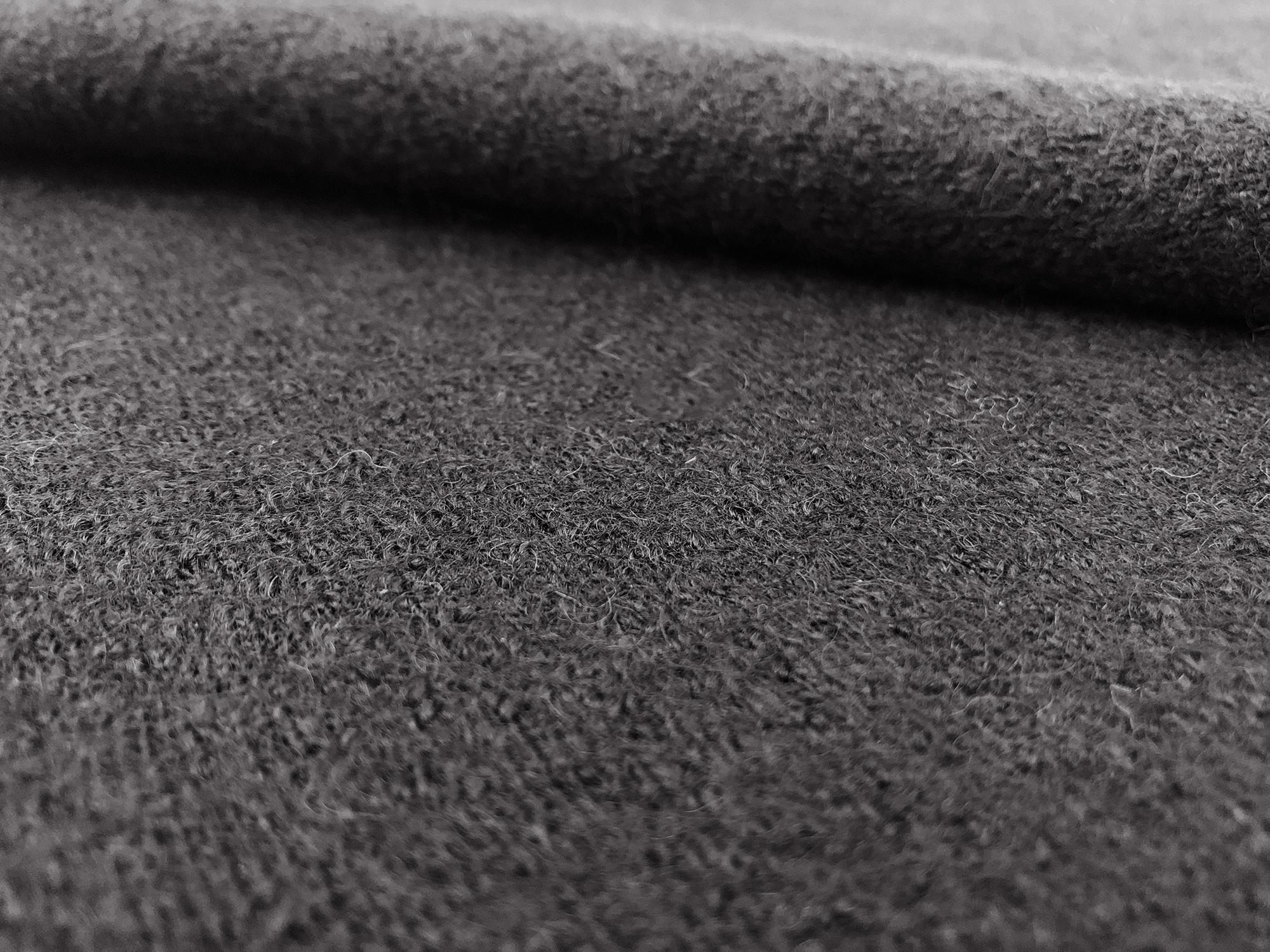 Boiled Wool Blend Knit in Dark Grey