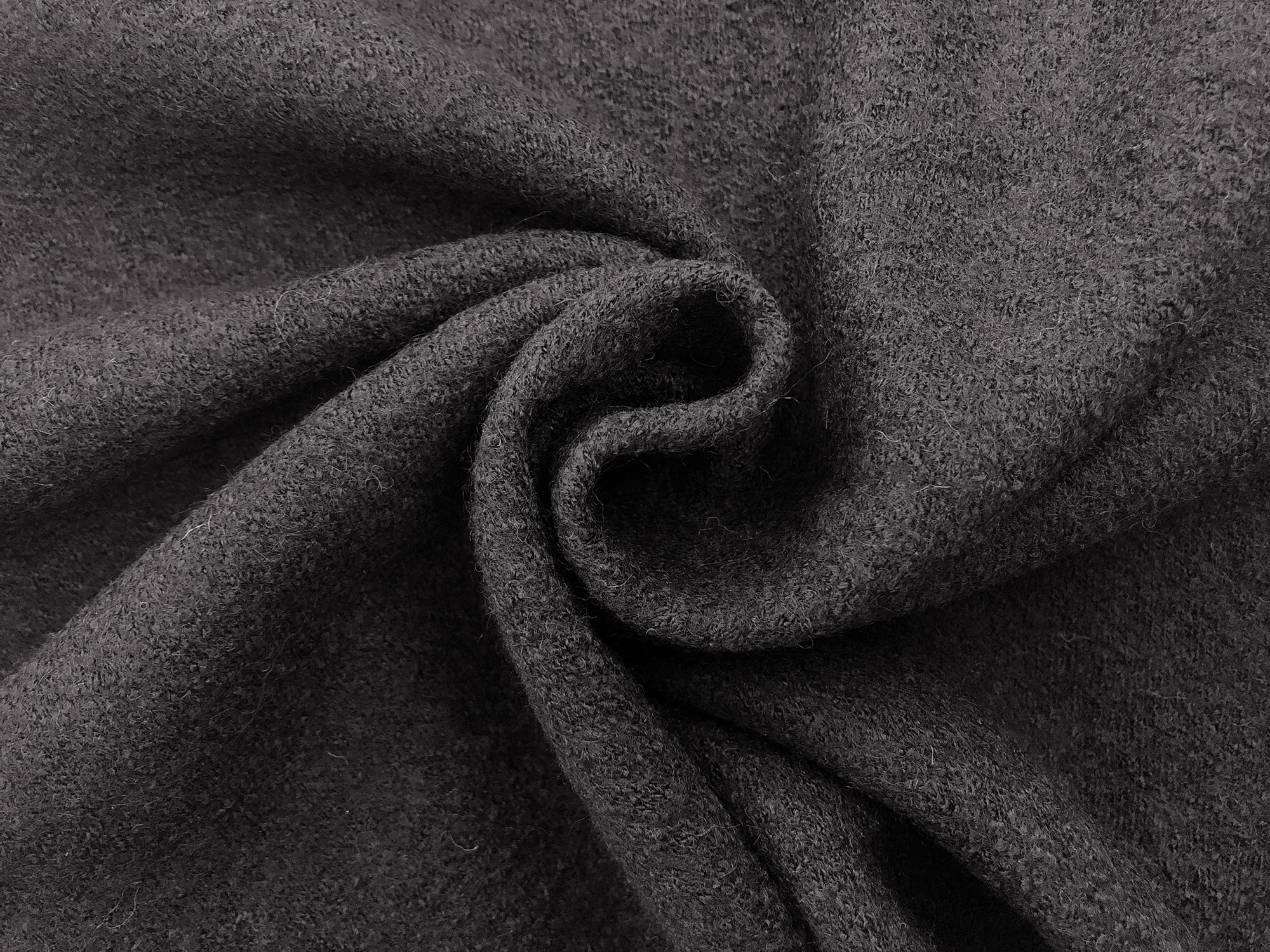 Boiled Wool Blend Knit in Dark Grey