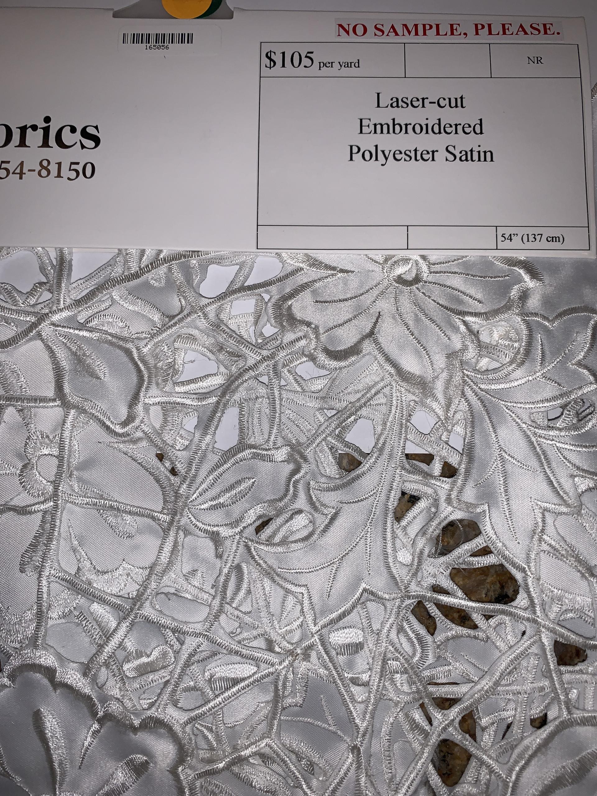 Laser-cut Embroidered Polyester Satin