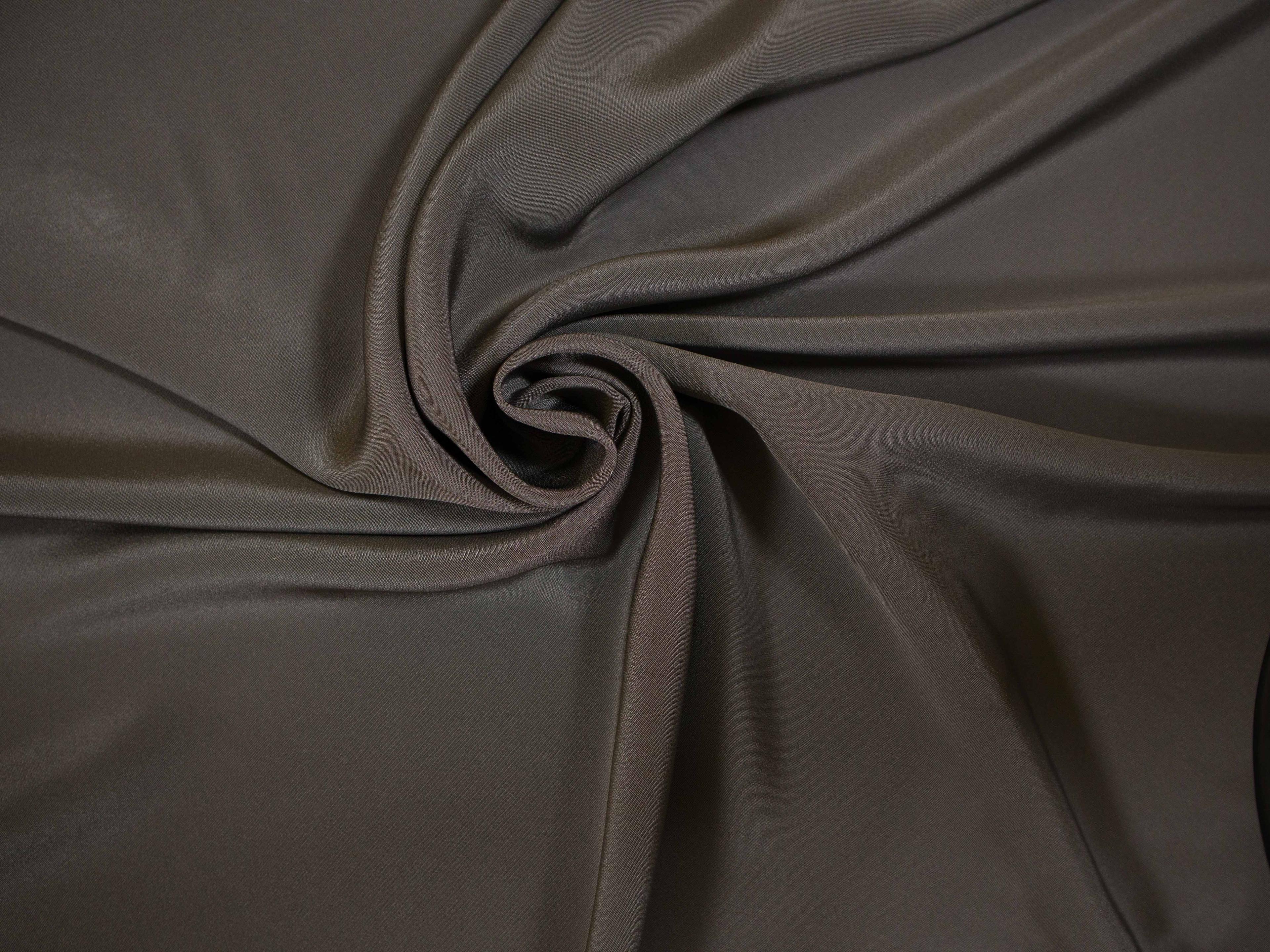 silk 4 ply crepe in metal- draped