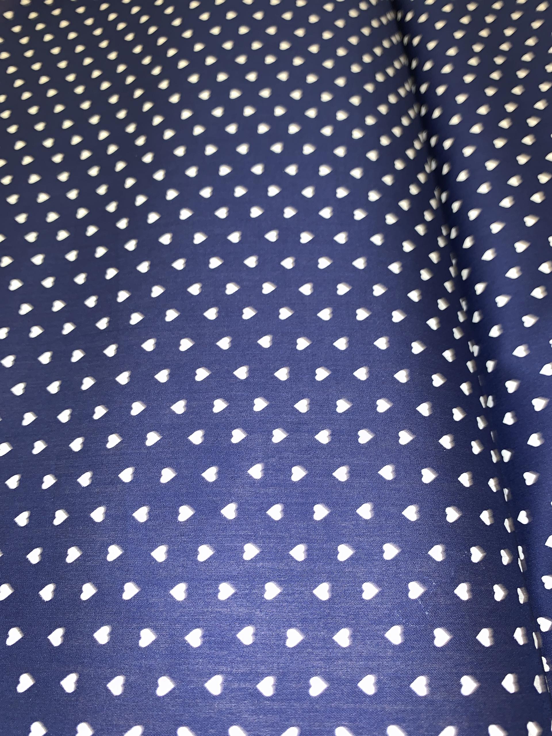 100% Cotton Voile Heart Print