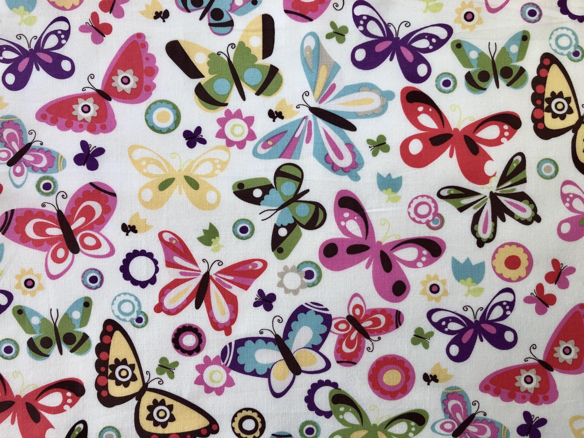 Cotton Broadcloth Butterfly Print