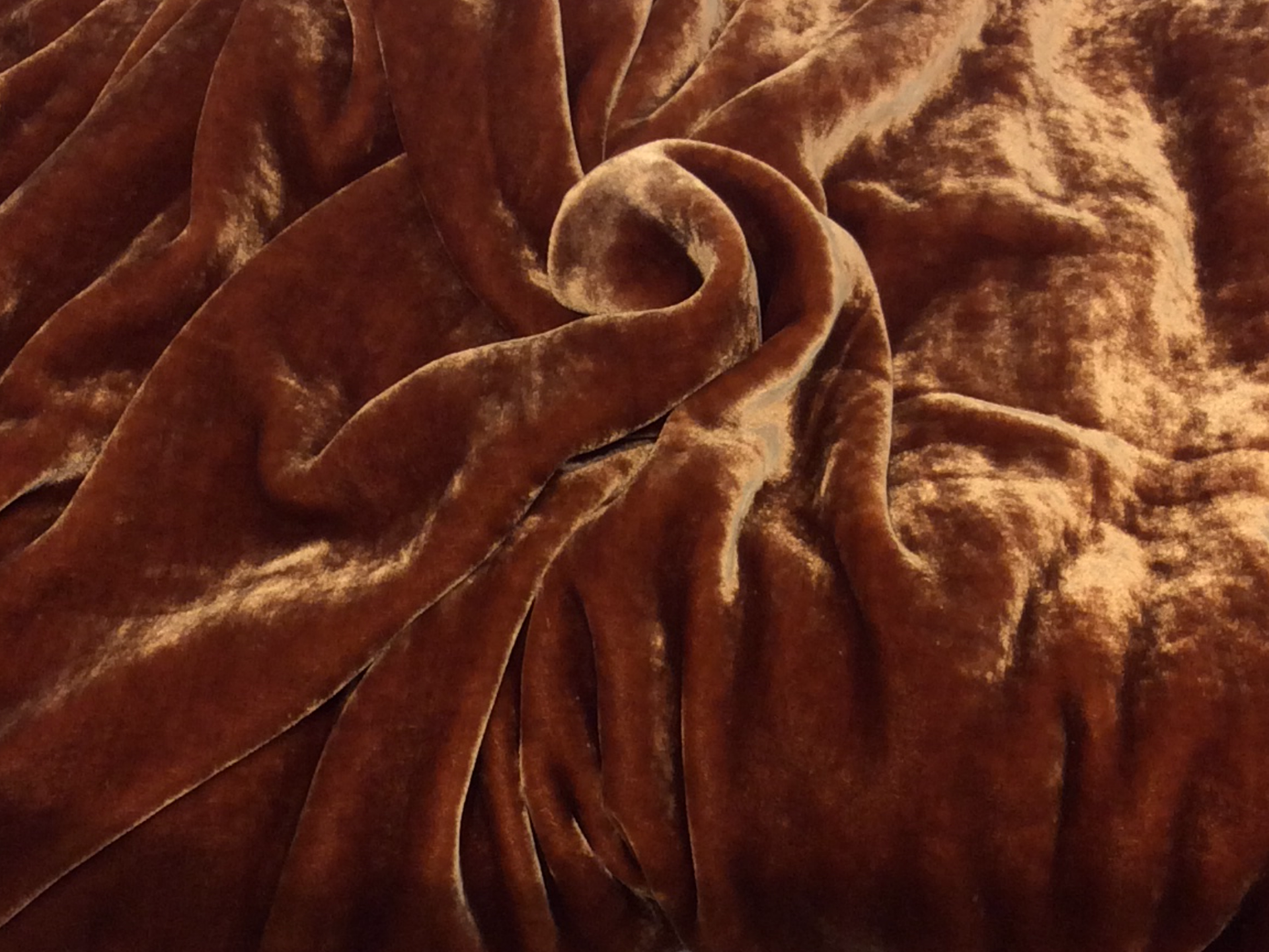 Silk and Rayon Velvet Cocoa