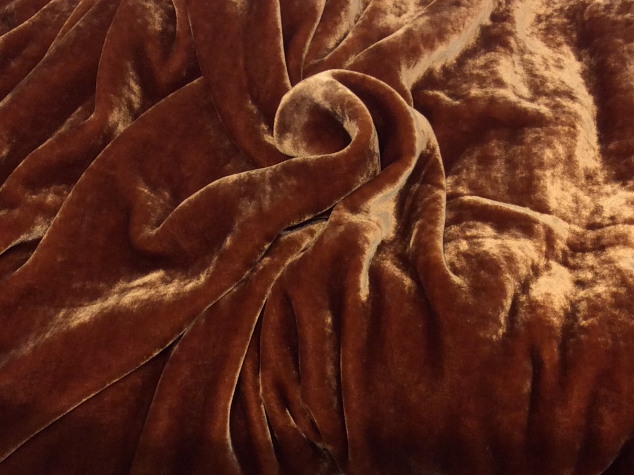 Silk and Rayon Velvet Cocoa