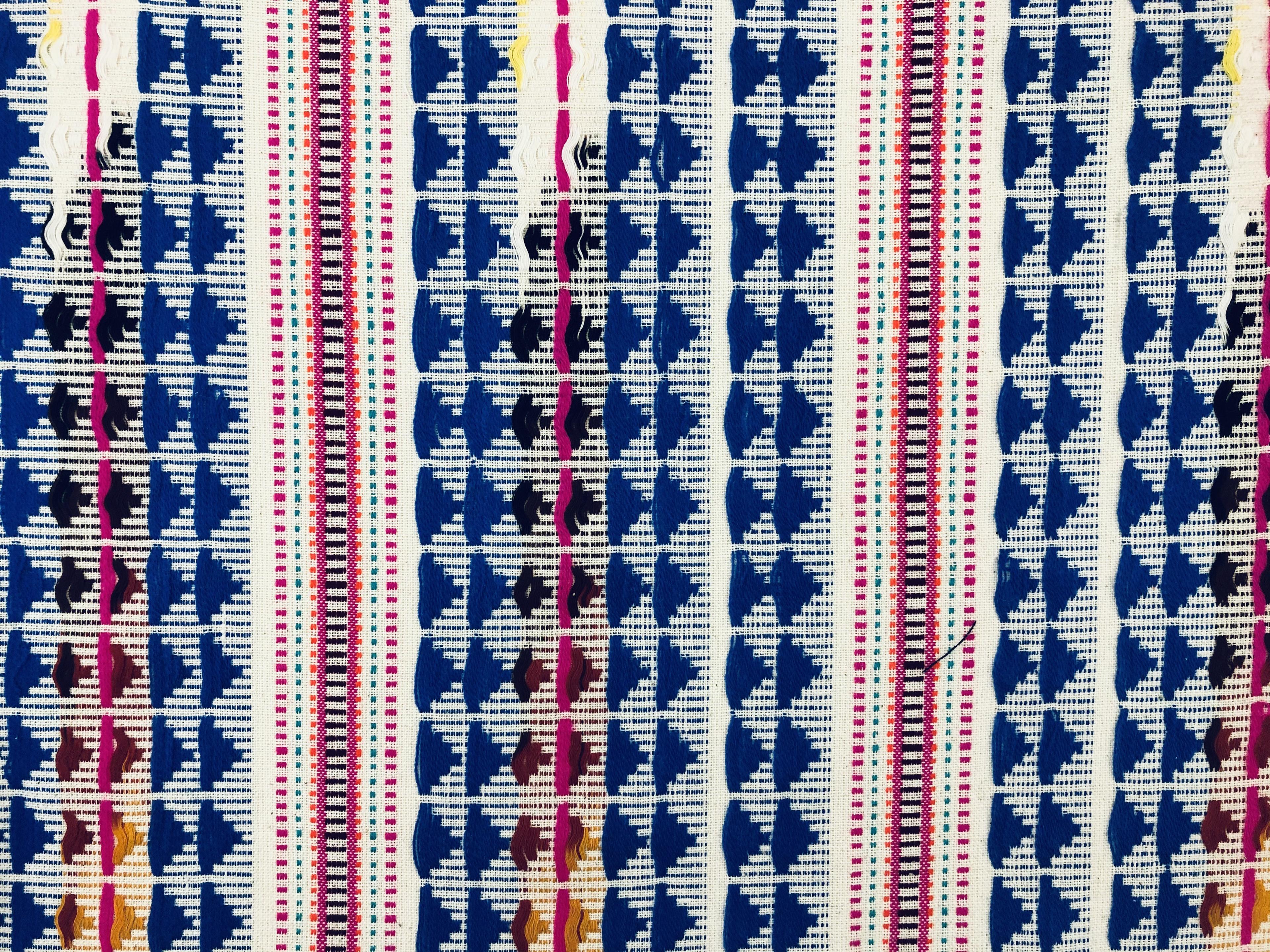Cotton Native Stripe in Blue Pink