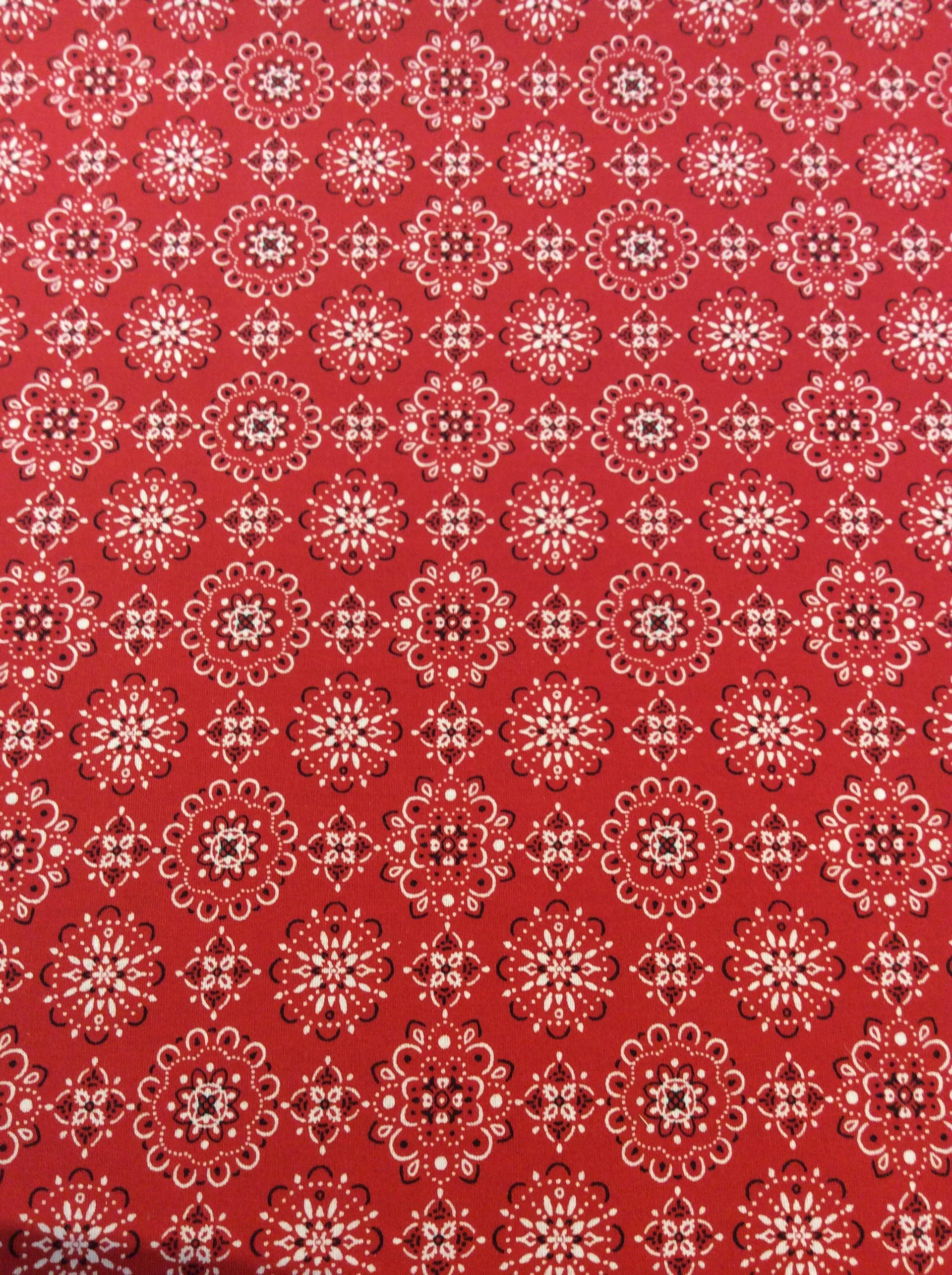 Japanese Cotton Broadcloth Red Bandana Print