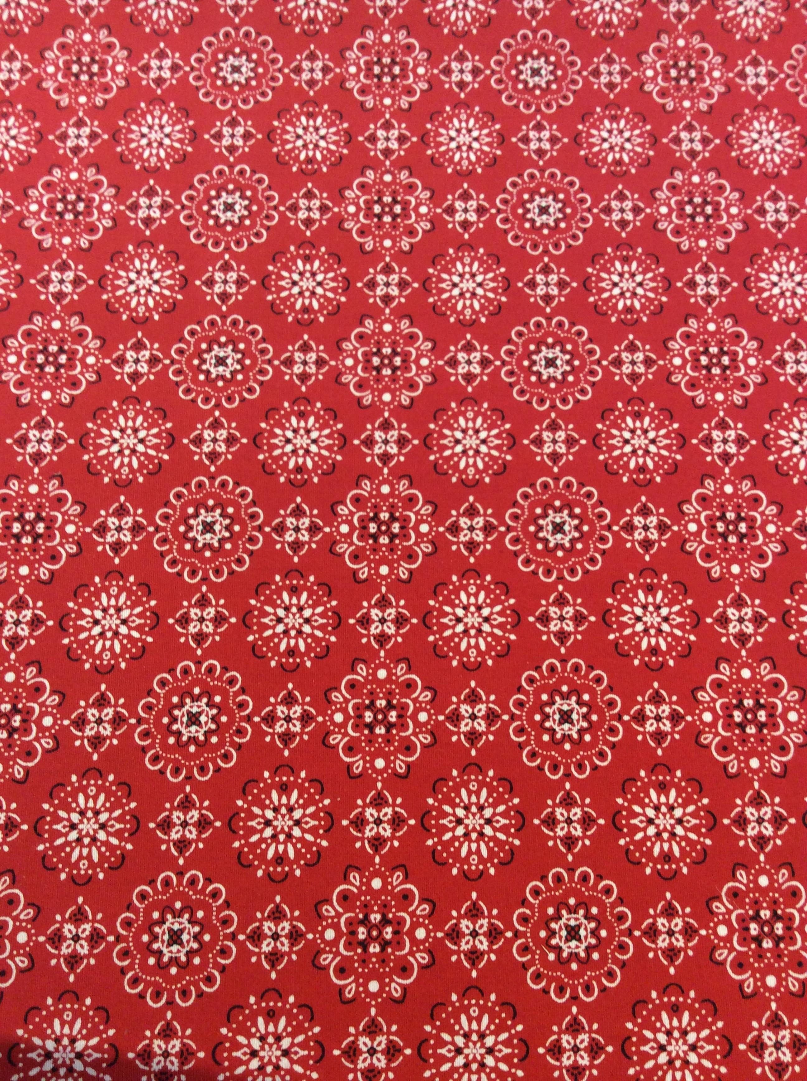 Japanese Cotton Broadcloth Red Bandana Print