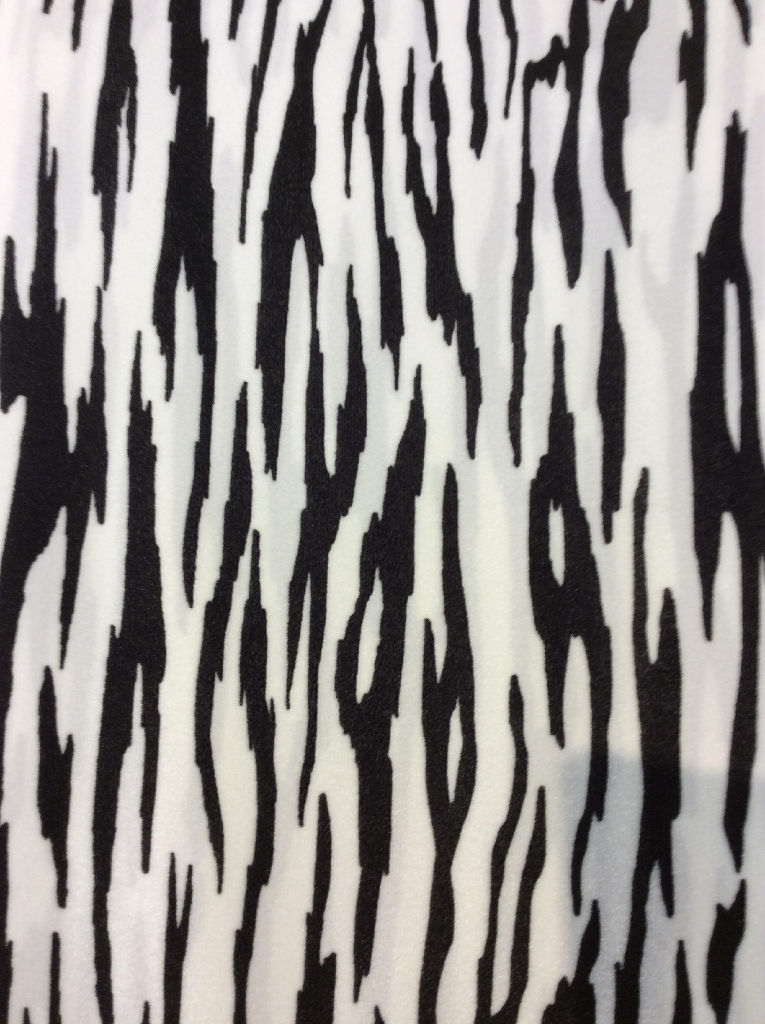 Rayon Zebra Print Velvet in Black/White