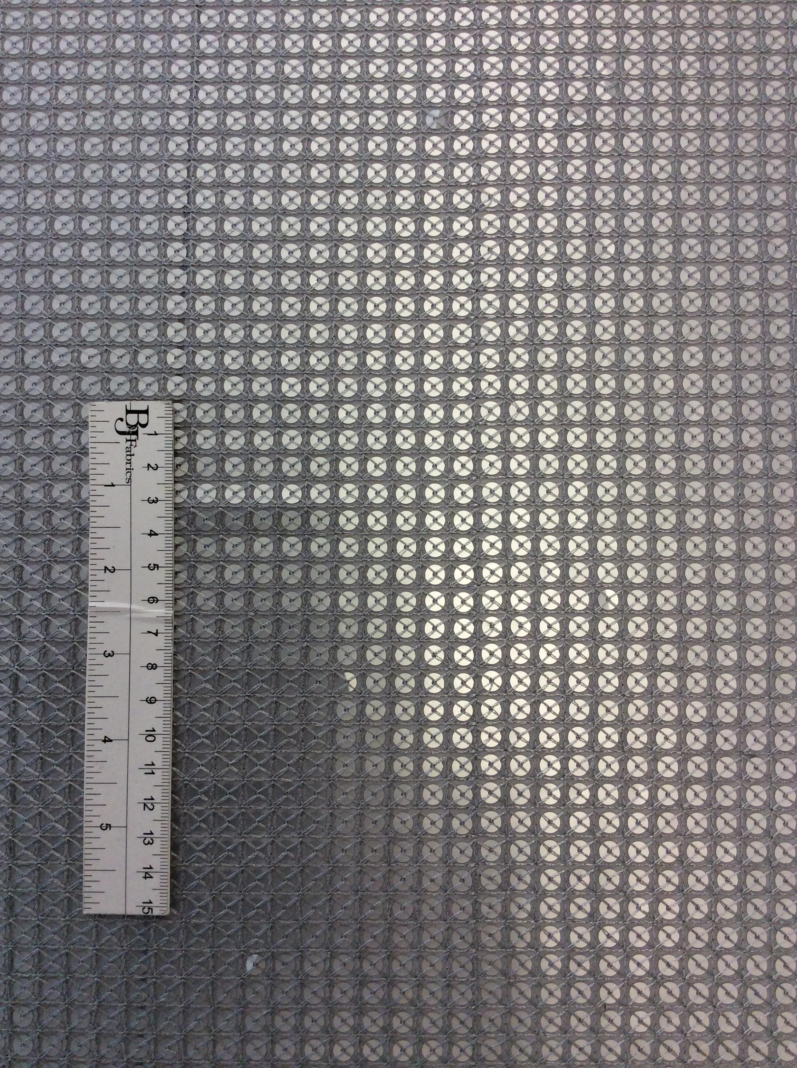 Matte Sequins on Polyester Chiffon in Silver