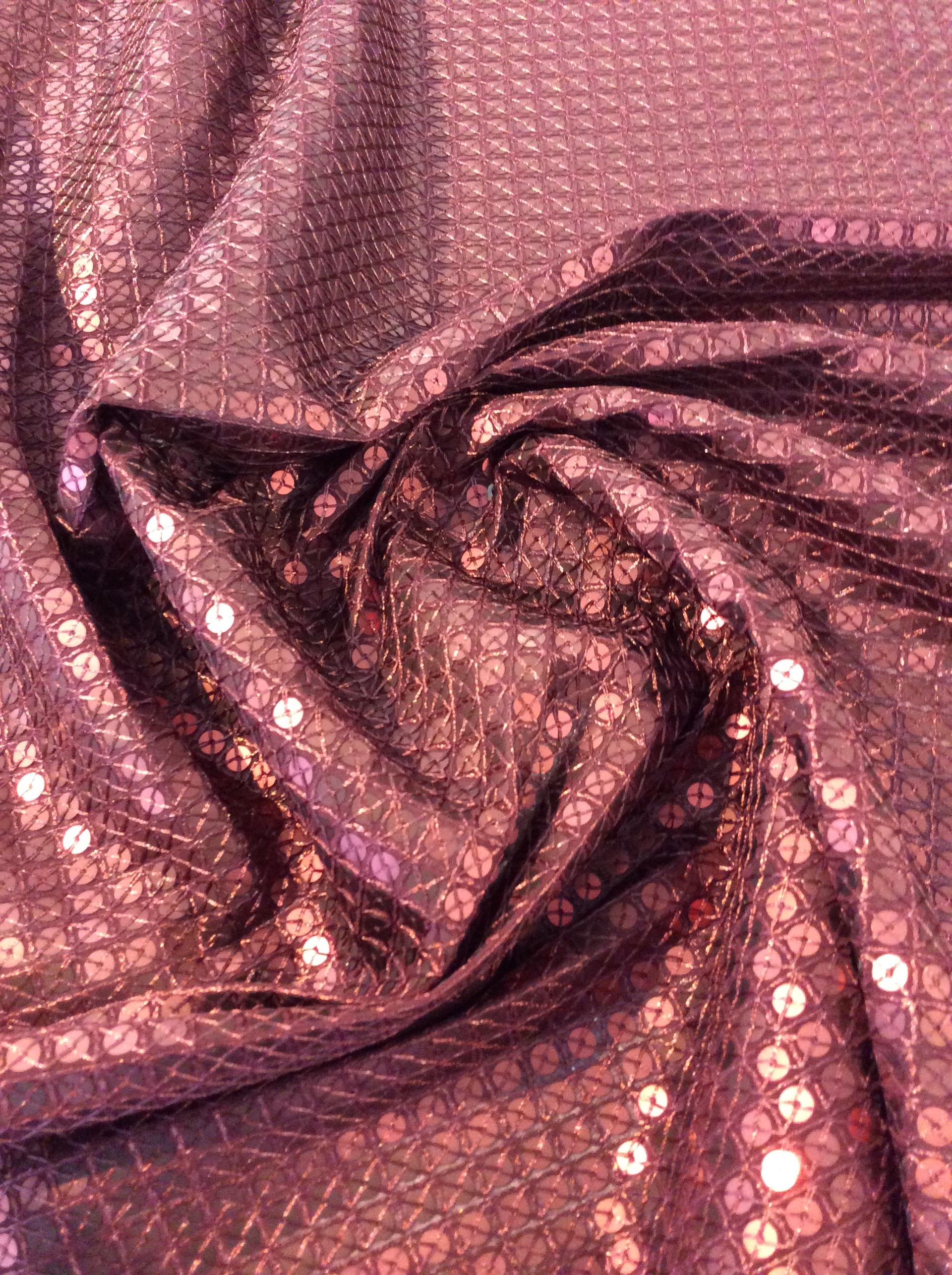 Matte Sequins on Polyester Chiffon in Wine