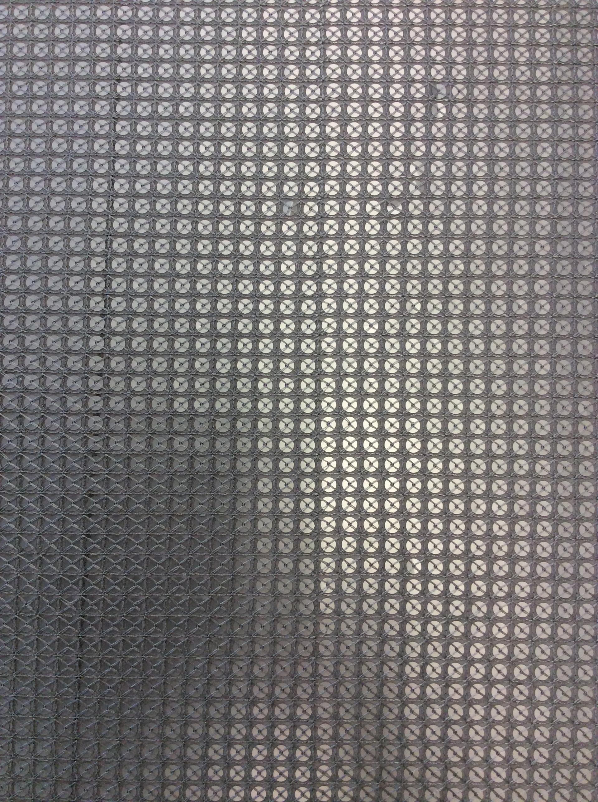 Matte Sequins on Polyester Chiffon in Silver