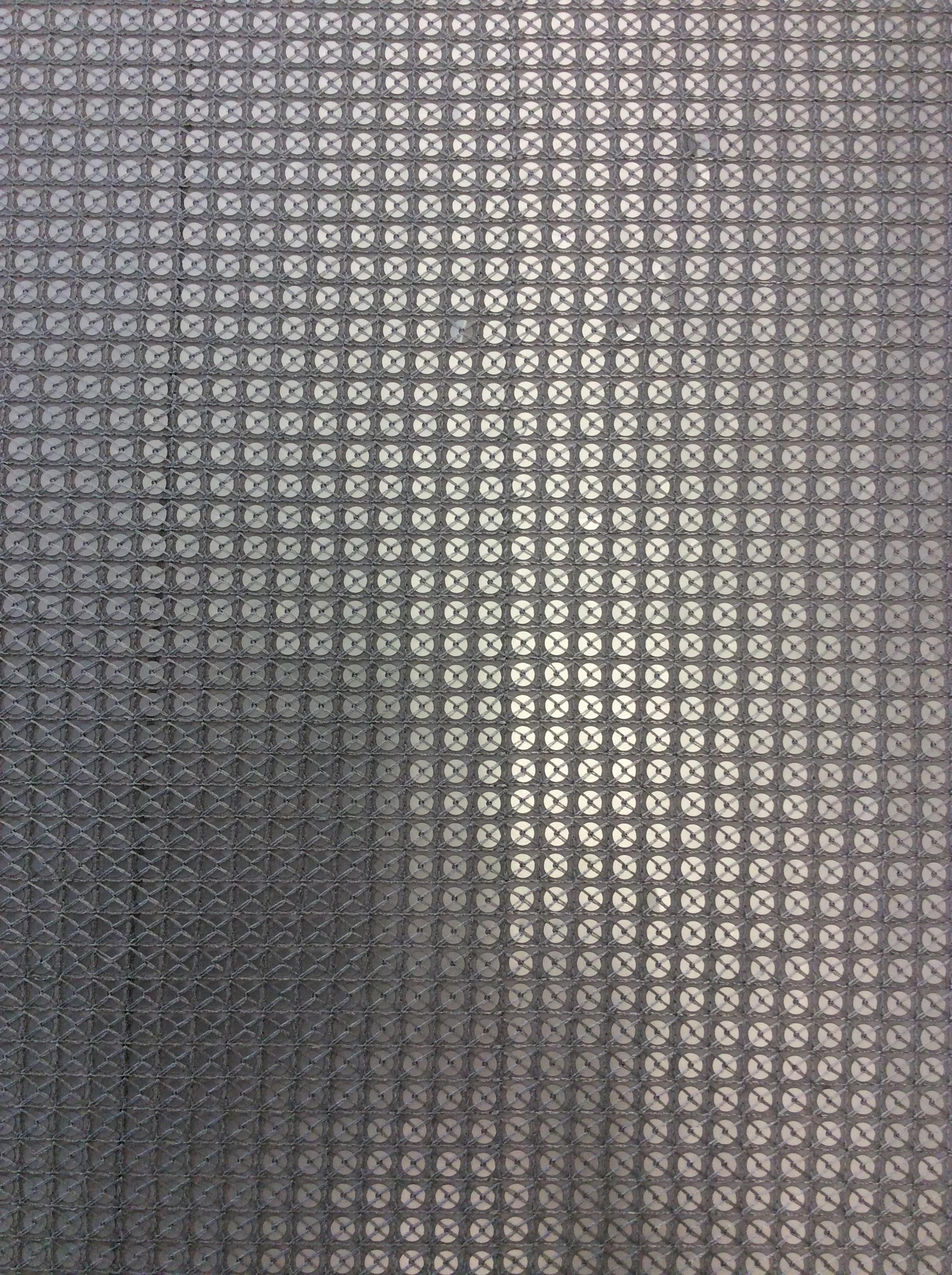 Matte Sequins on Polyester Chiffon in Silver