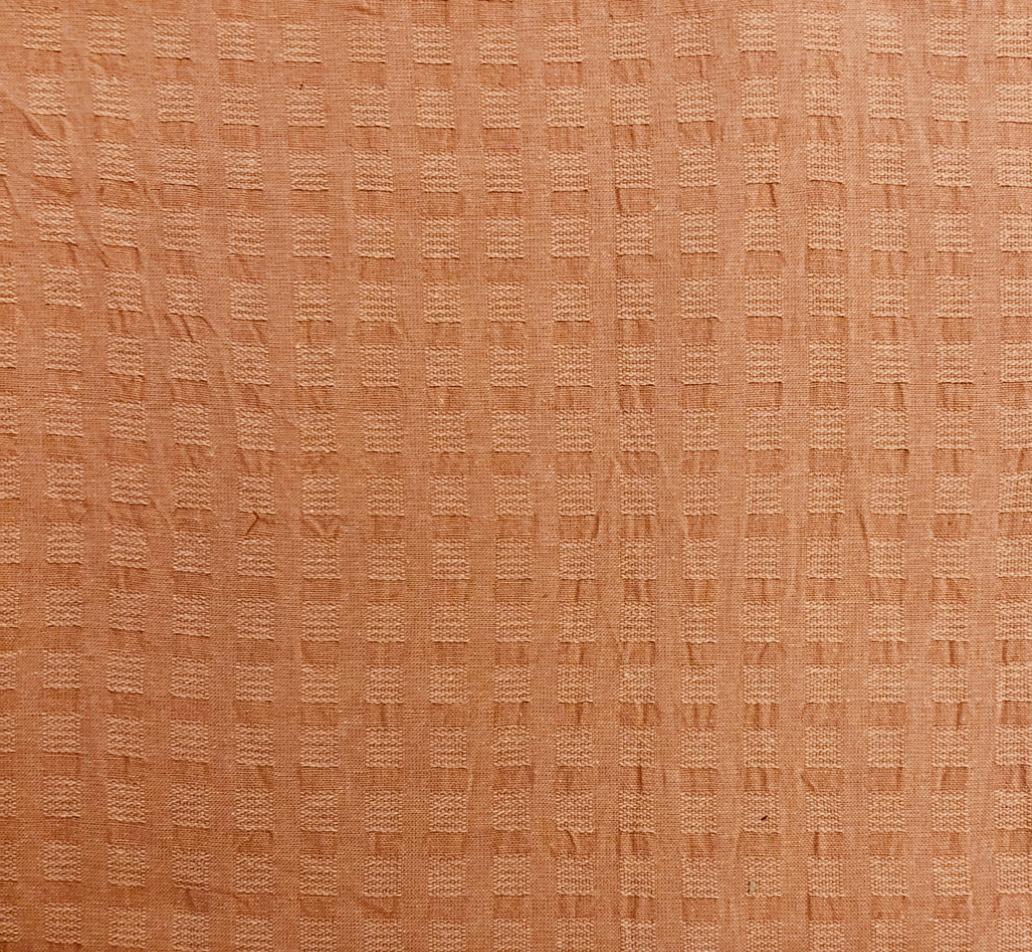 Woven Cotton Novelty Check in Tangerine