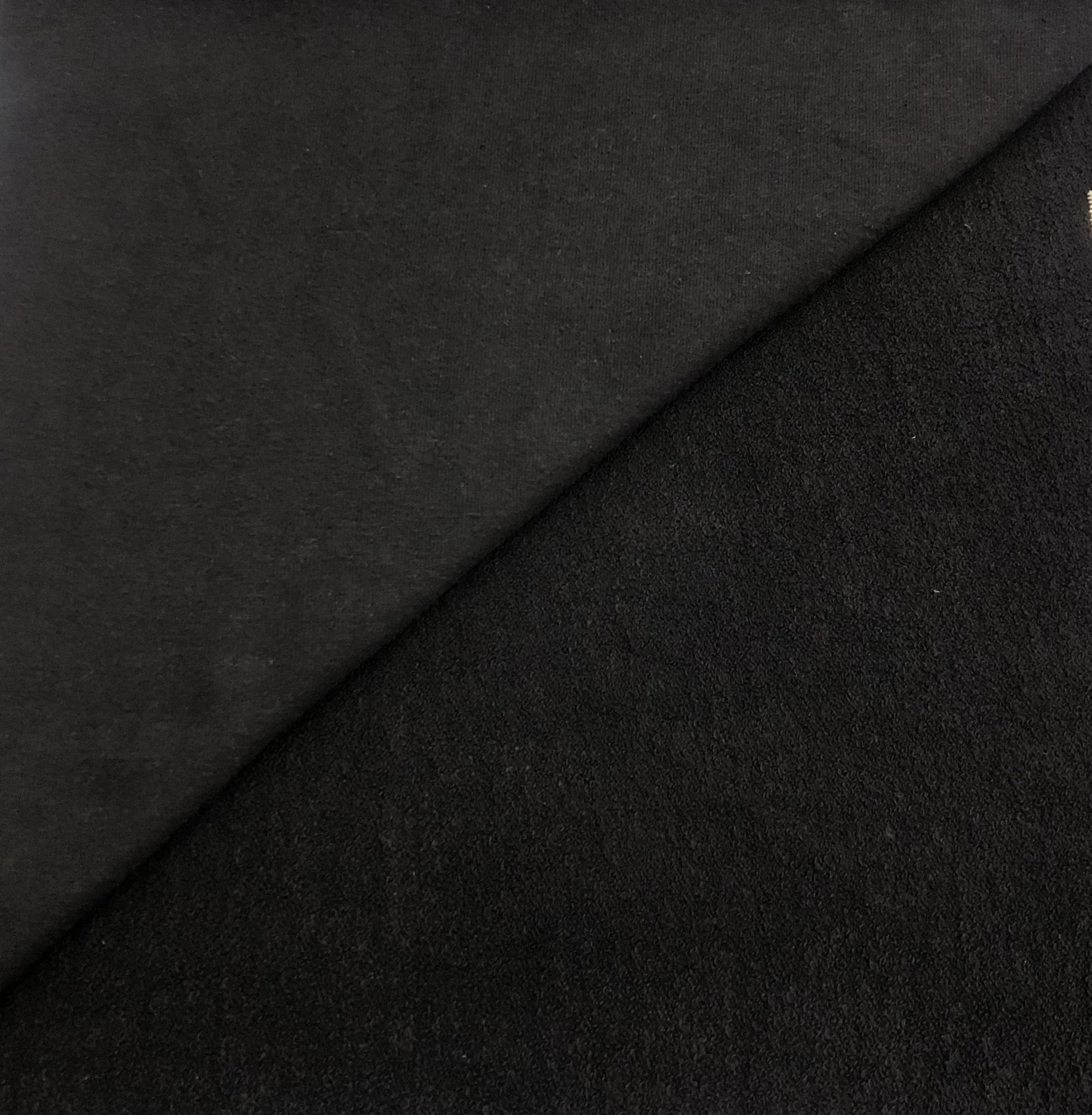 Hemp and Organic Cotton French Terry in Black