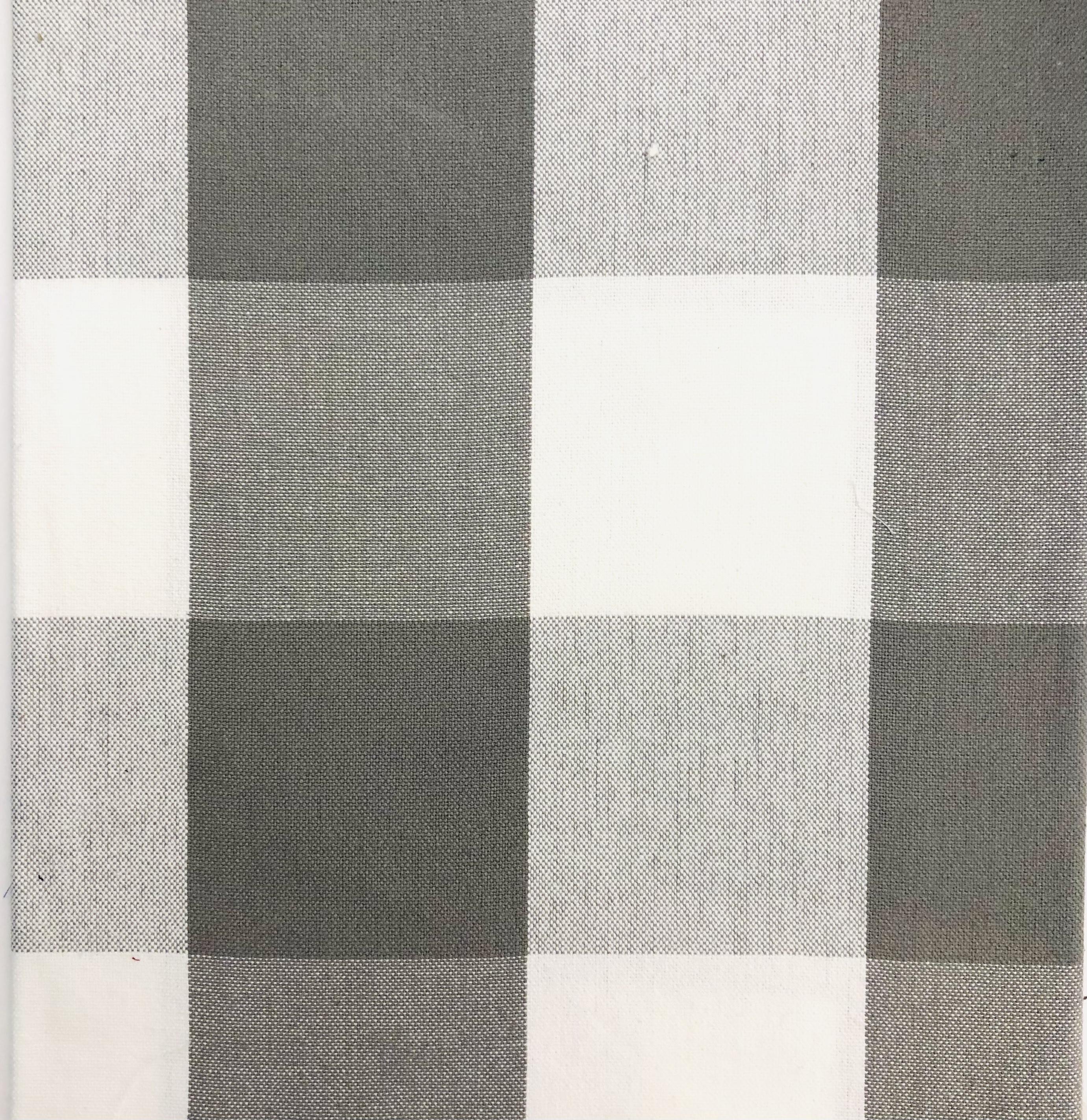 Large Cotton Canvas Upholstery Check in Dove