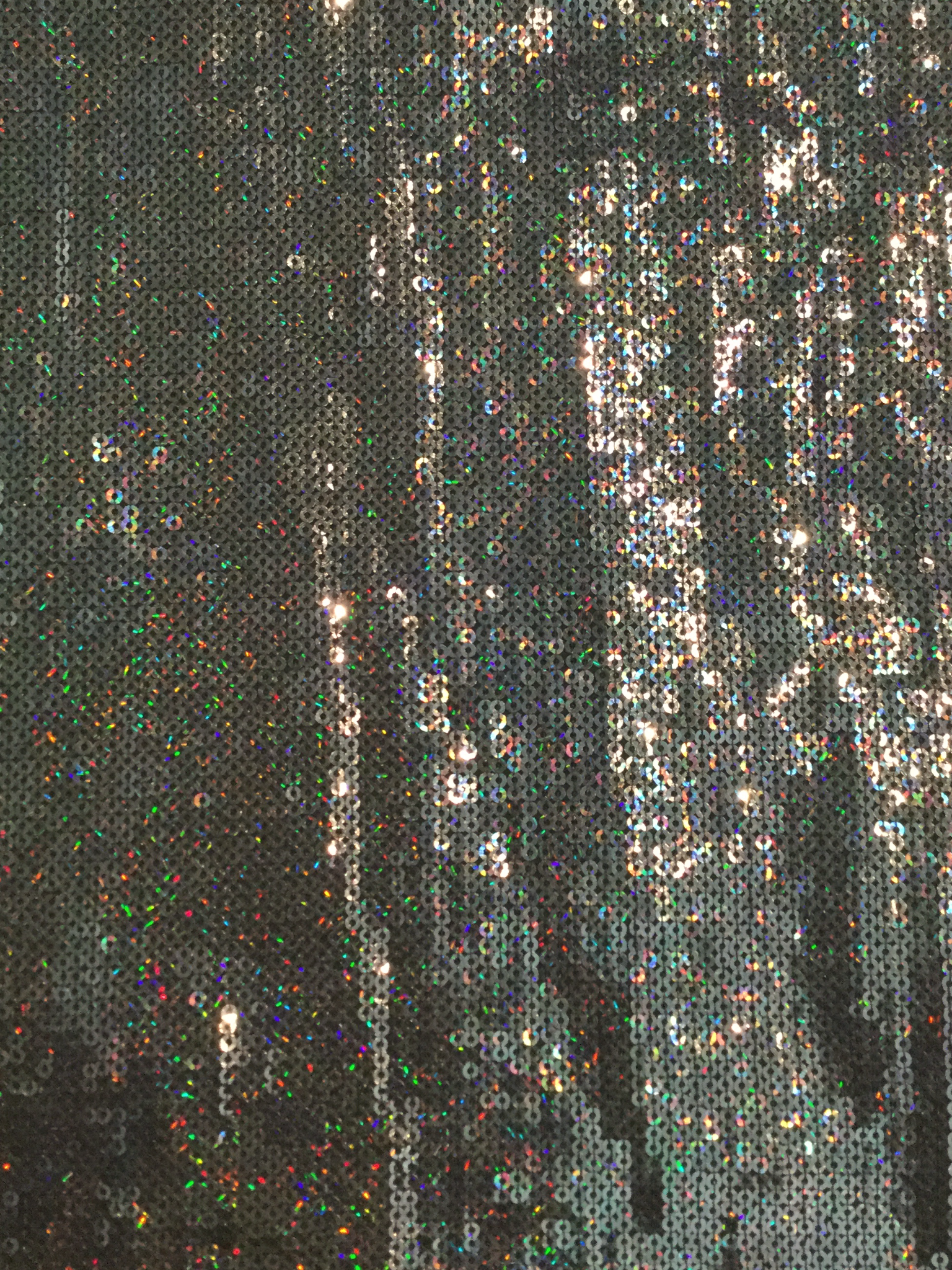Hologram Sequins on Chiffon in Black