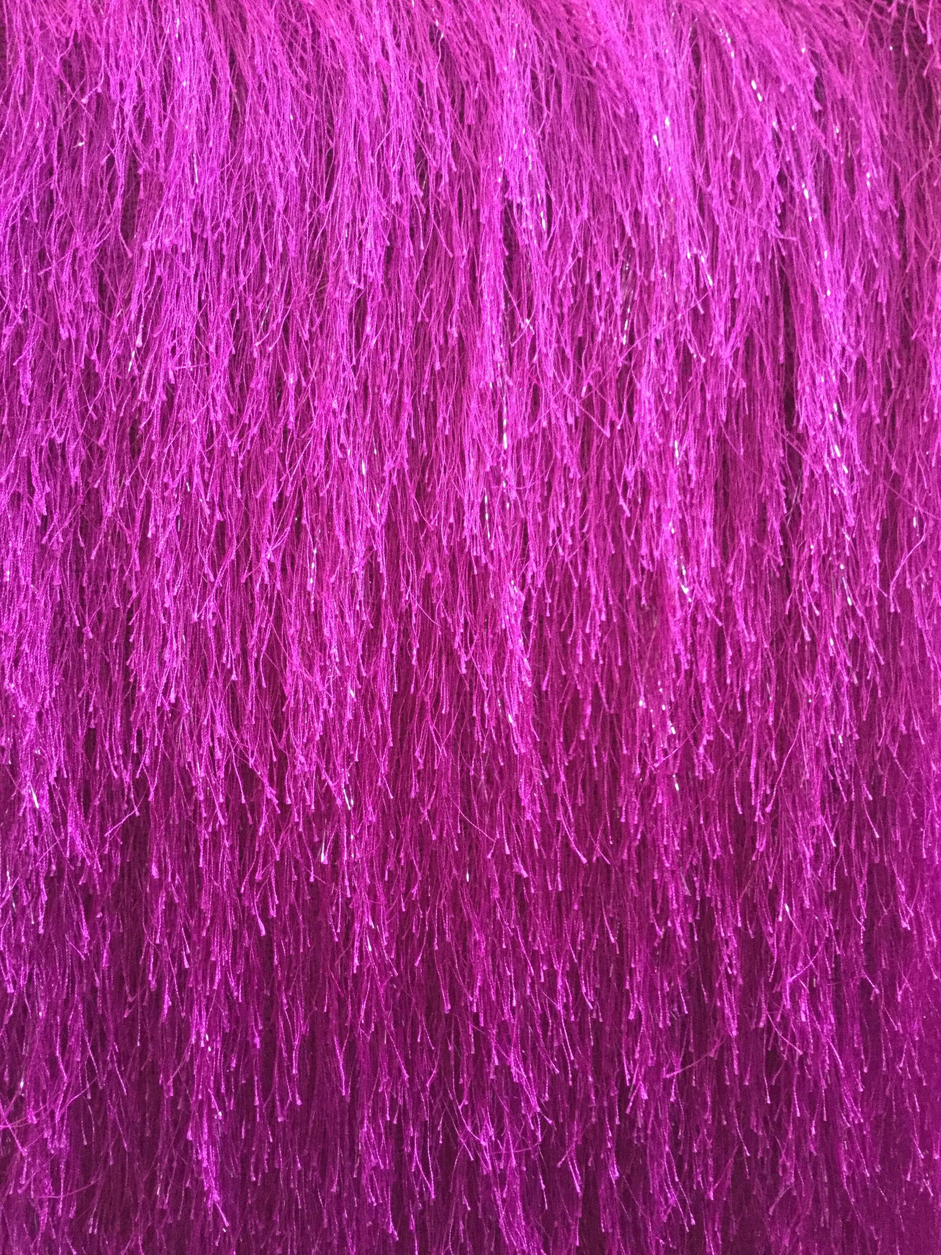 Polyester Lurex Eyelash in Fuchsia