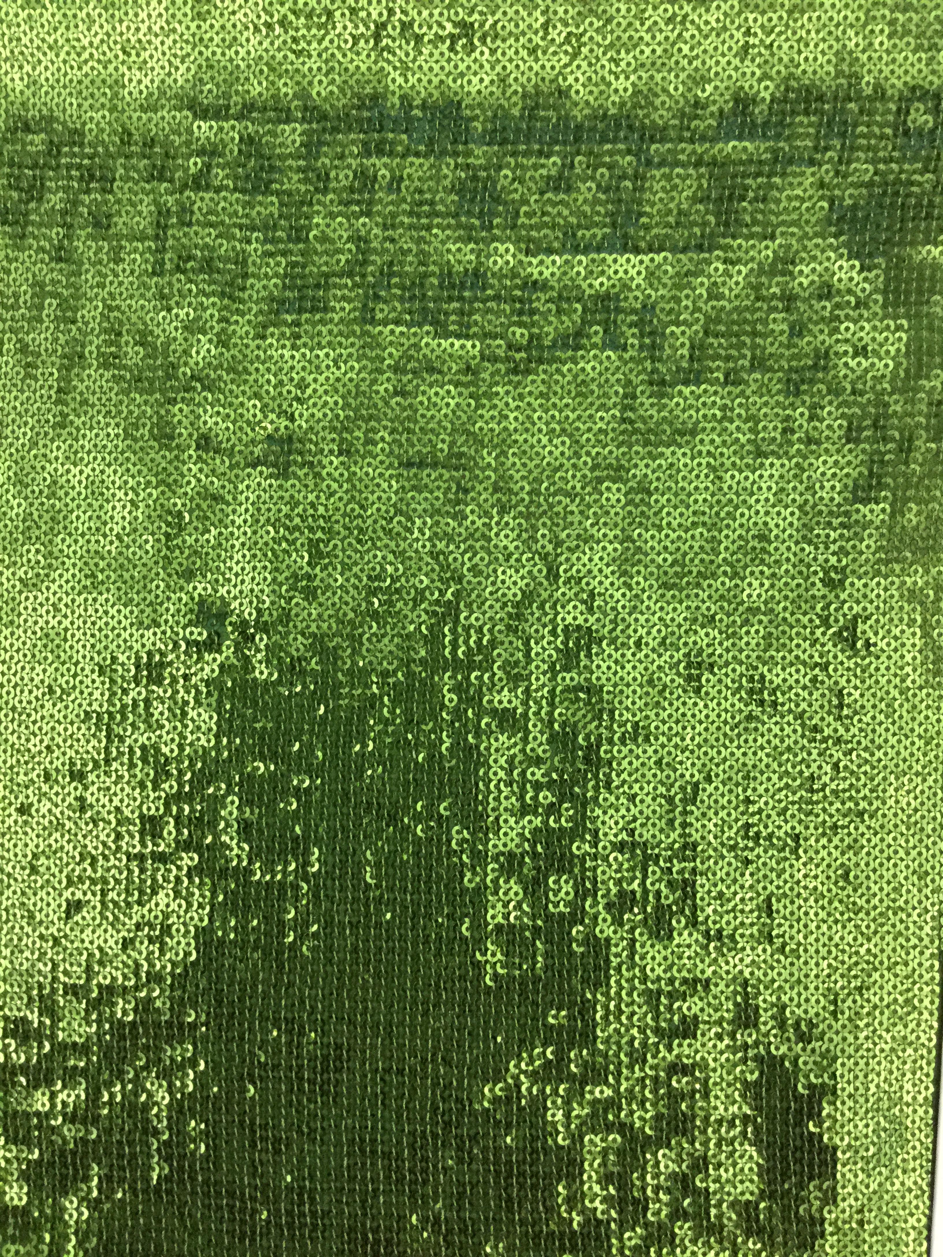 Hologram Sequins on Chiffon in Olive
