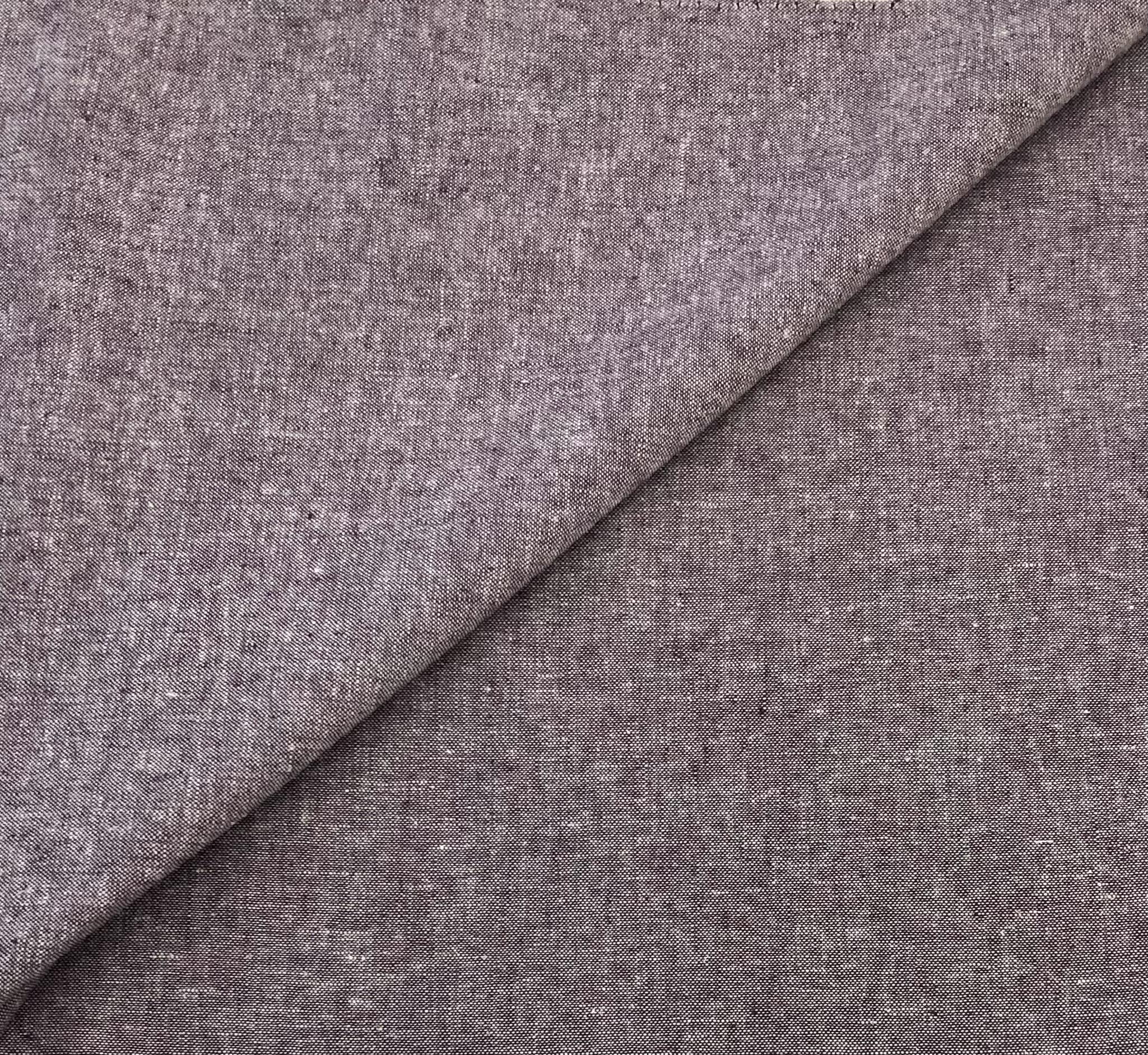 Yarn Dyed Linen Cotton in Eggplant