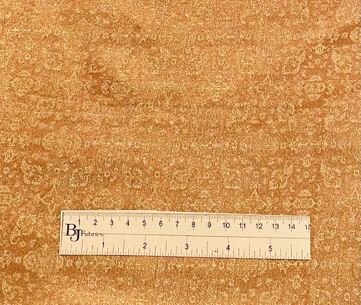 Silk Metallic Brocade in Burnt Orange/Gold