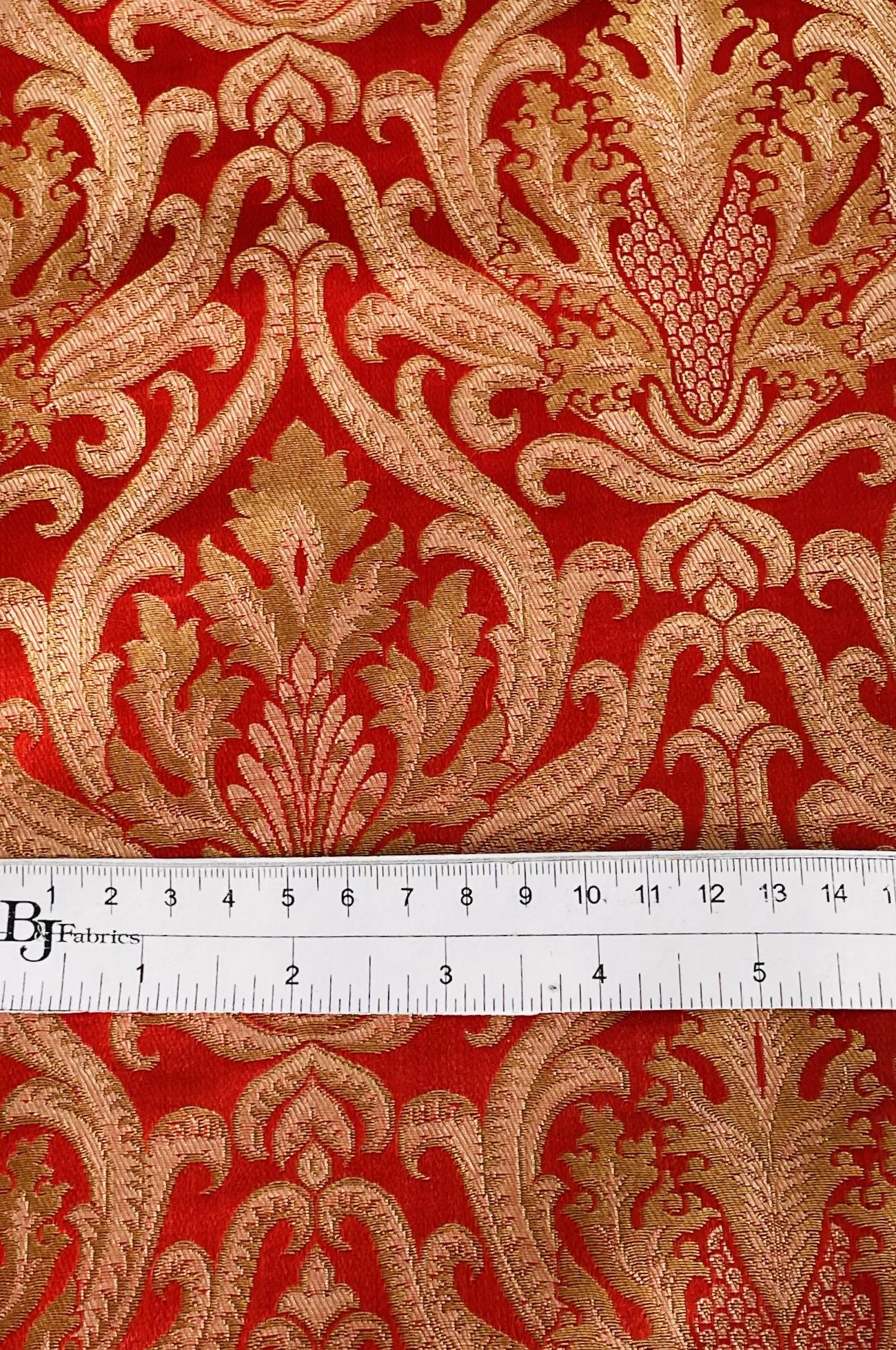 Metallic Brocade in Red and Gold