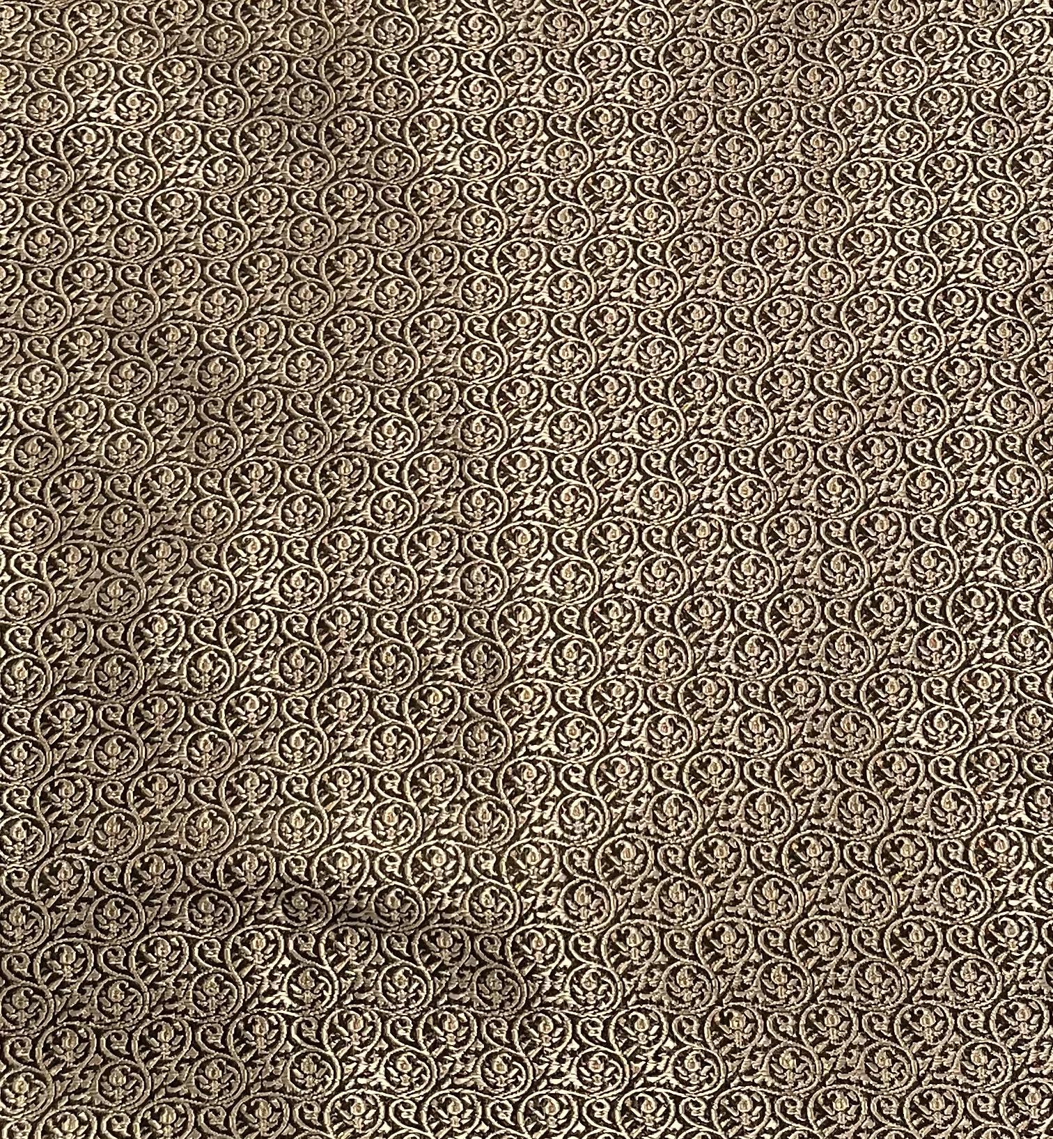 Silk Metallic Brocade in Black/Silver