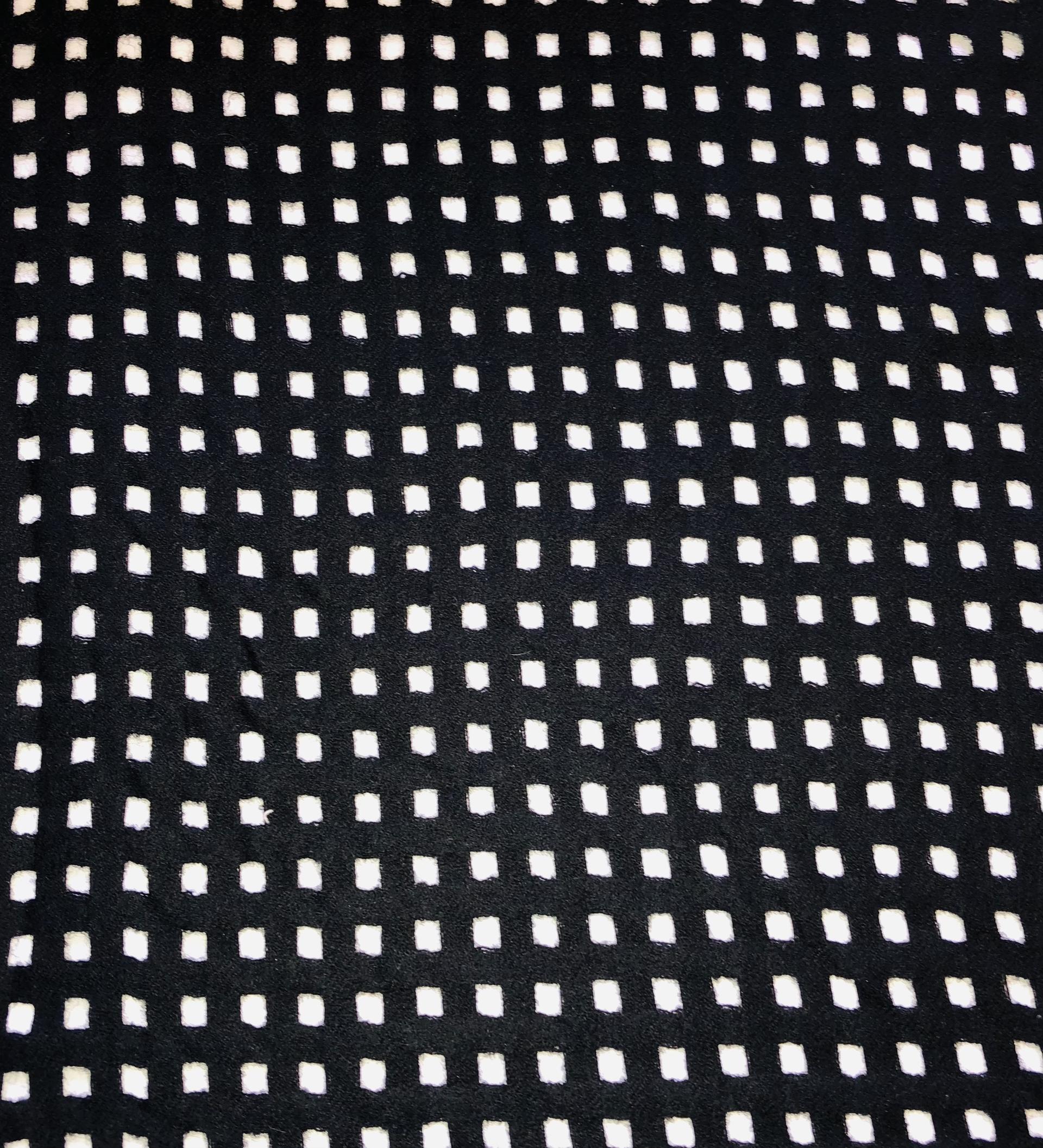 Made in Italy 100% Wool Flannel with Lattice Cut Design