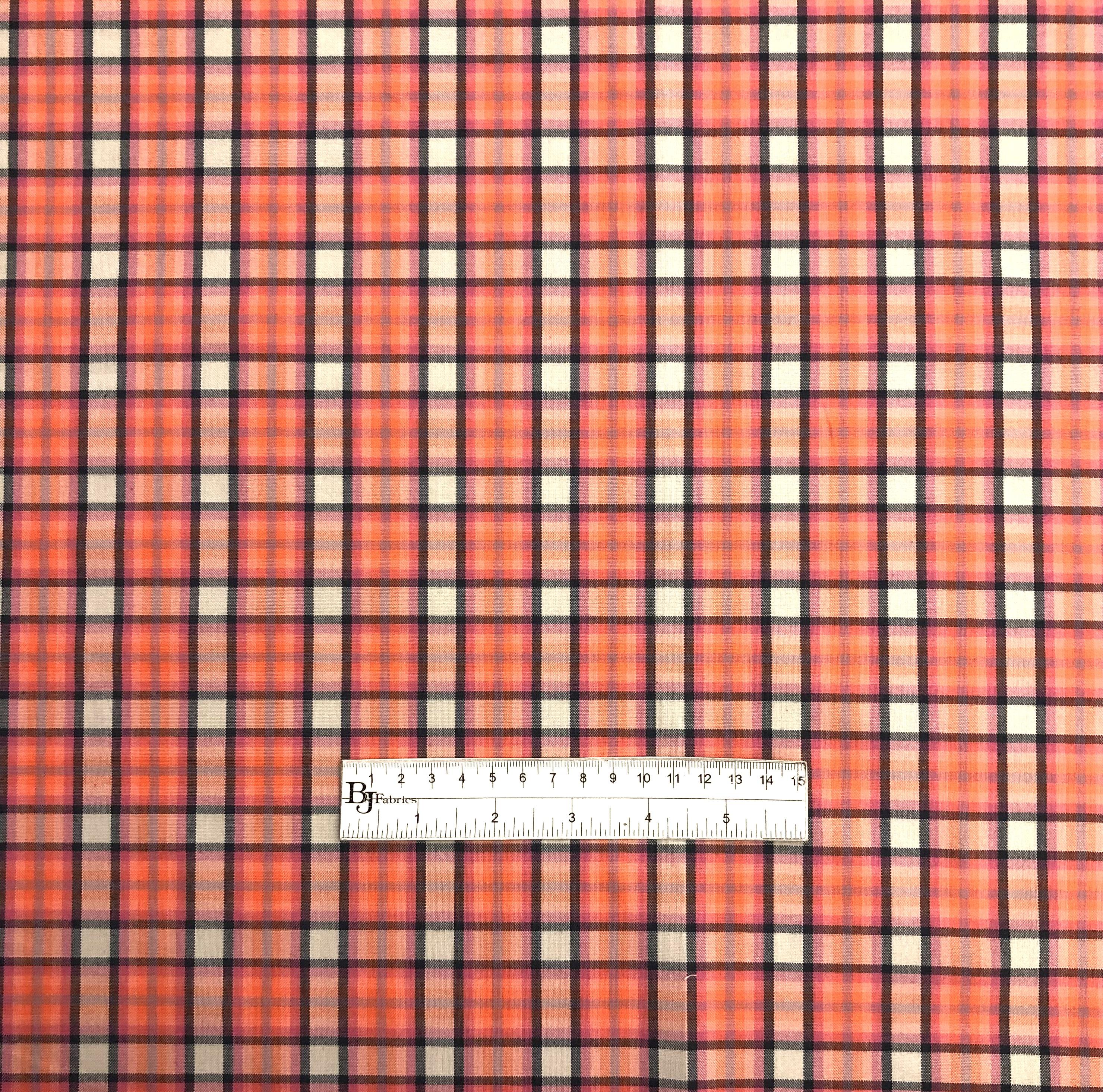 Cotton Plaid in Salmon