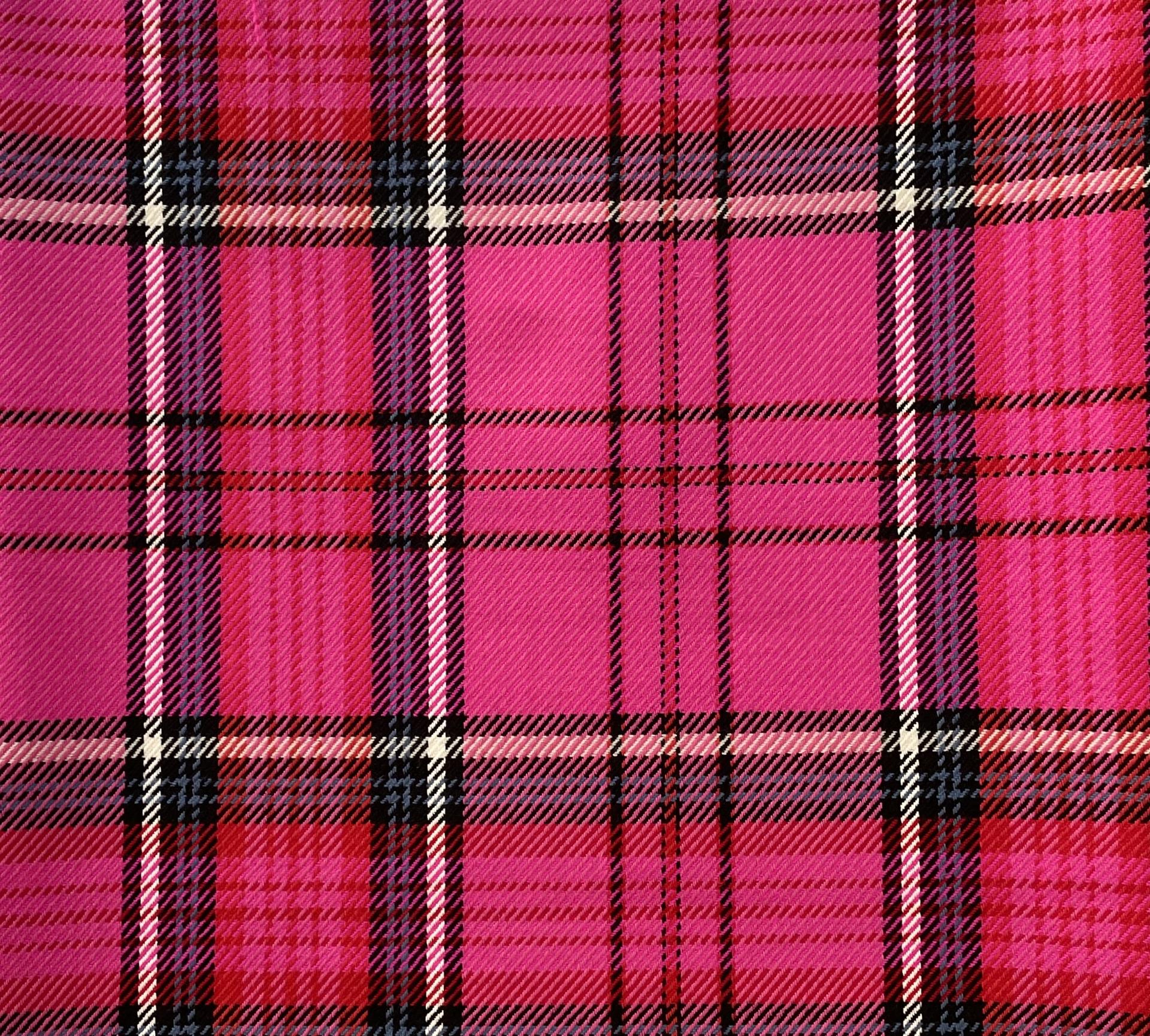 Italian Wool Cotton Tartan Plaid in Fuschia