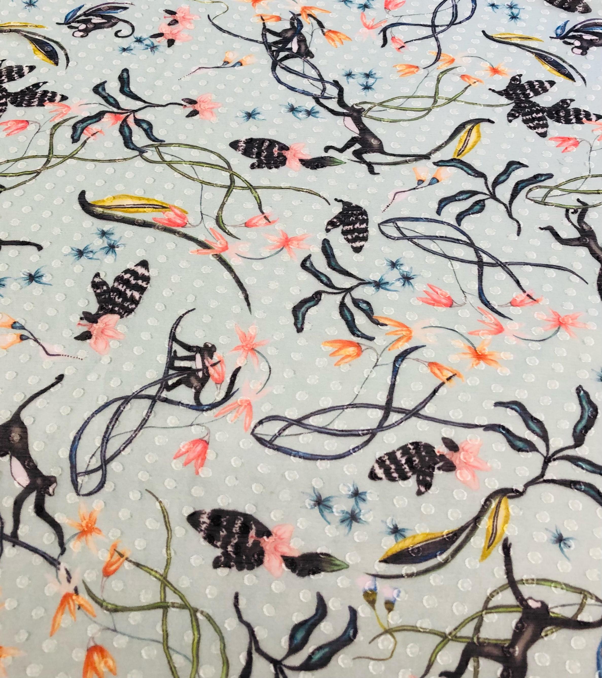 Silk Blend Fil Coupe Chiffon Print