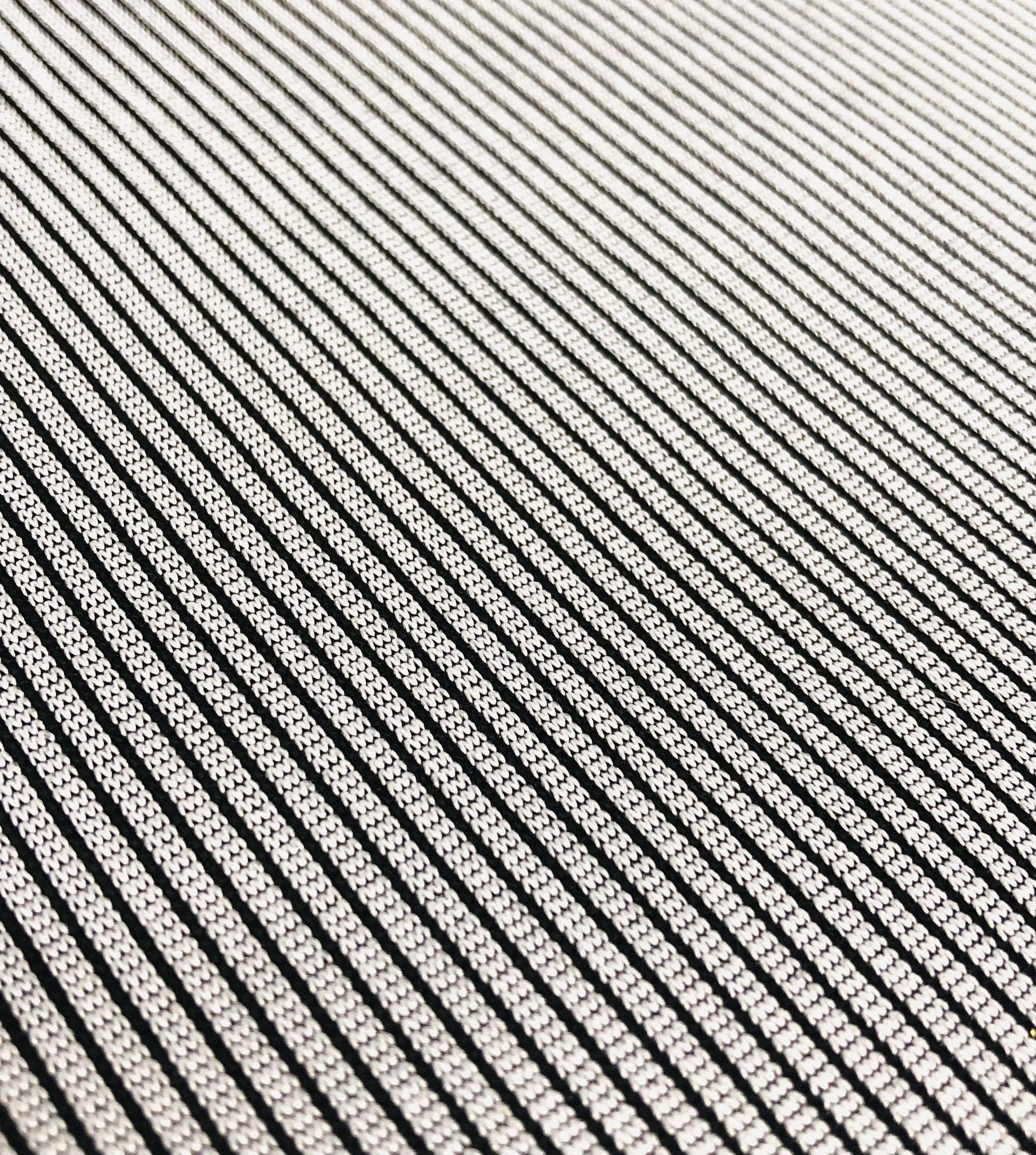 Stripe Polyester/Acetate Knit in White/Black