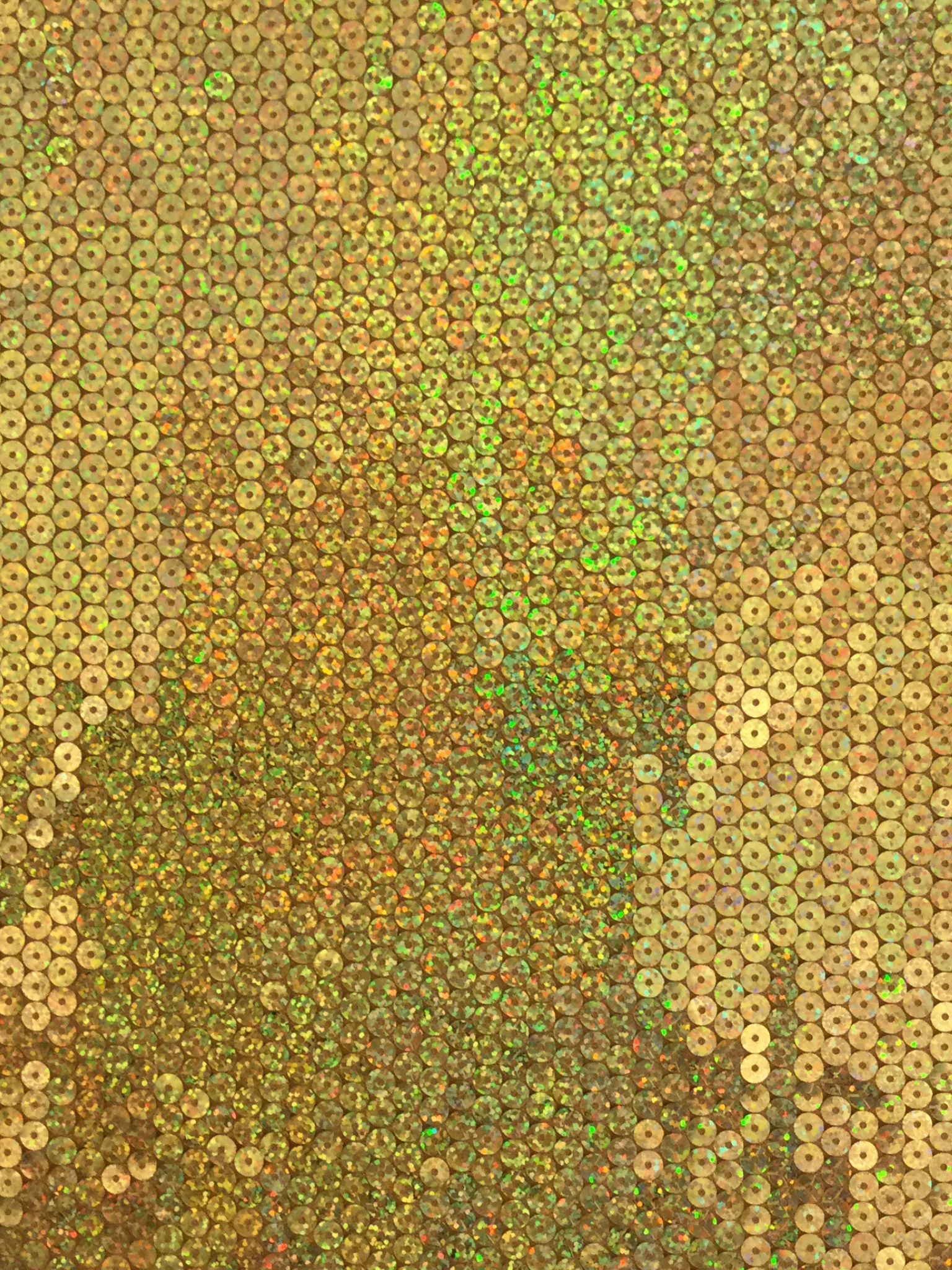 Poly Spandex Hologram Sequins in Gold