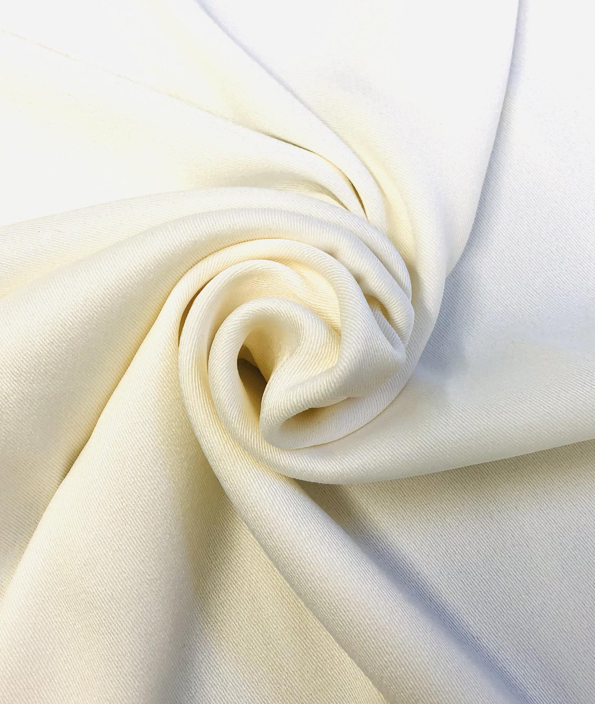 Rayon and Lycra Twill in White