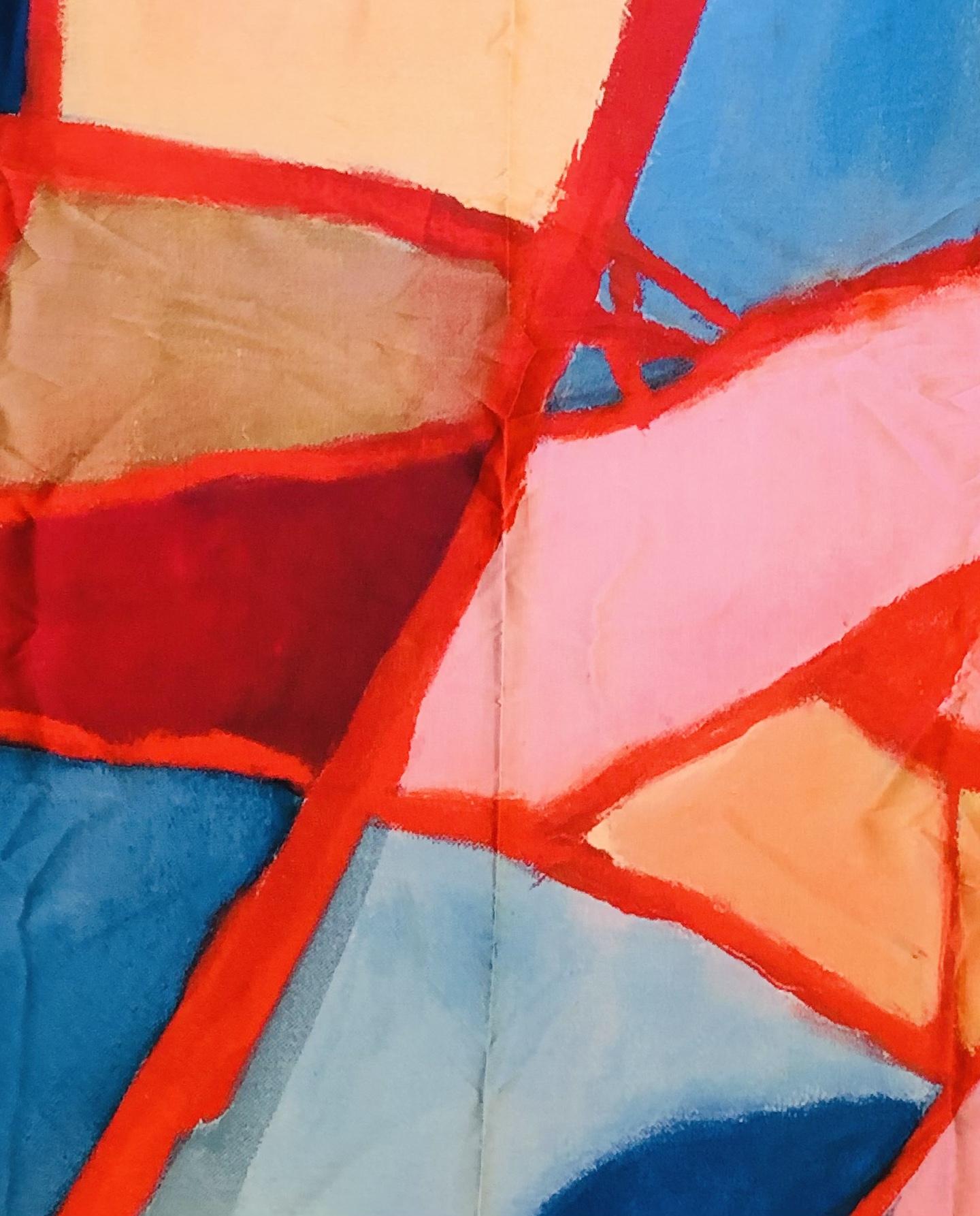 Silk and Lycra Charmeuse with Large Scale Abstract Print