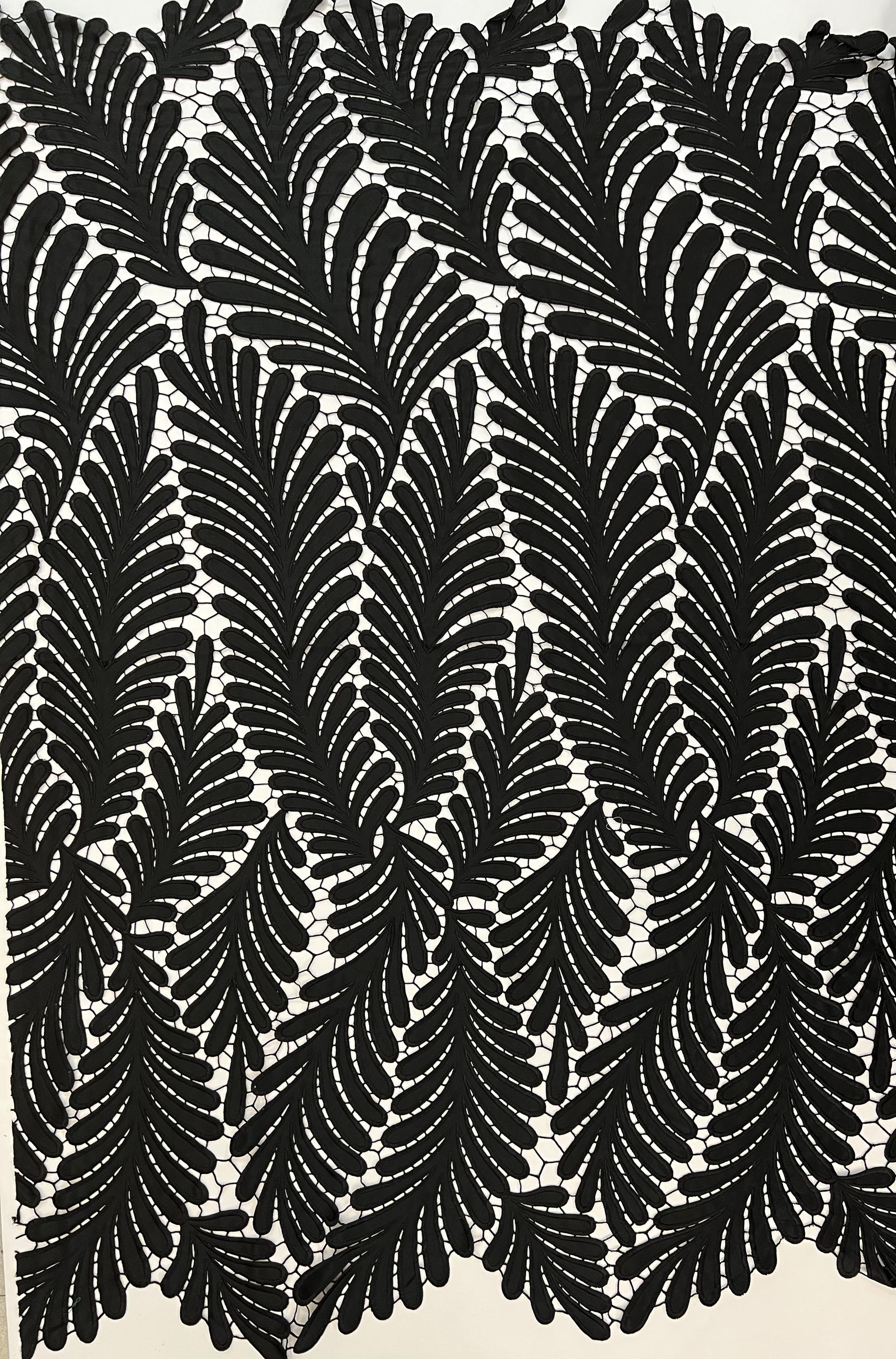 Novelty Embroidered Satin In Black